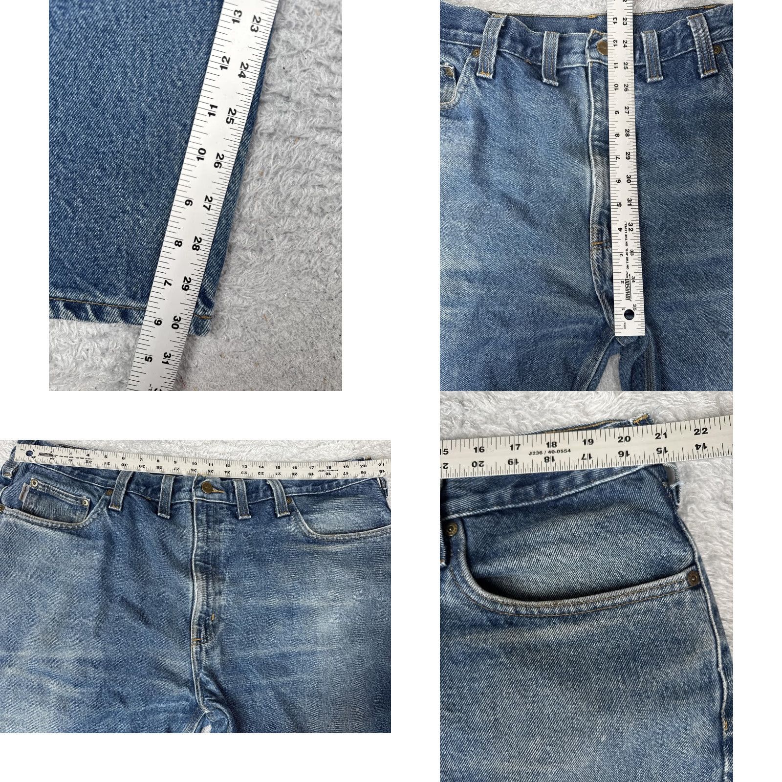 Carhartt VINTAGE Carhartt Jeans Mens 44x32 Blue Relaxed Straight Leg Workwear Medium Wash Size US 44 / EU 60 - 8 Thumbnail