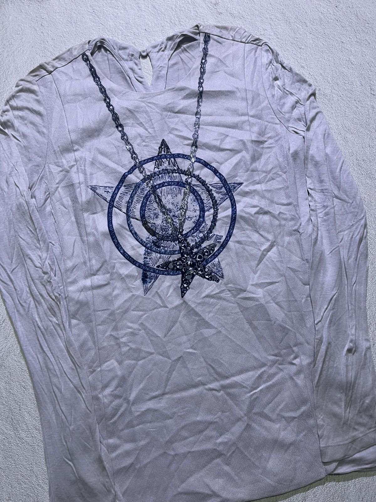 Japanese Brand Y2K long sleeve t-shirt with star necklace motif Size M / US 6-8 / IT 42-44 - 2 Thumbnail