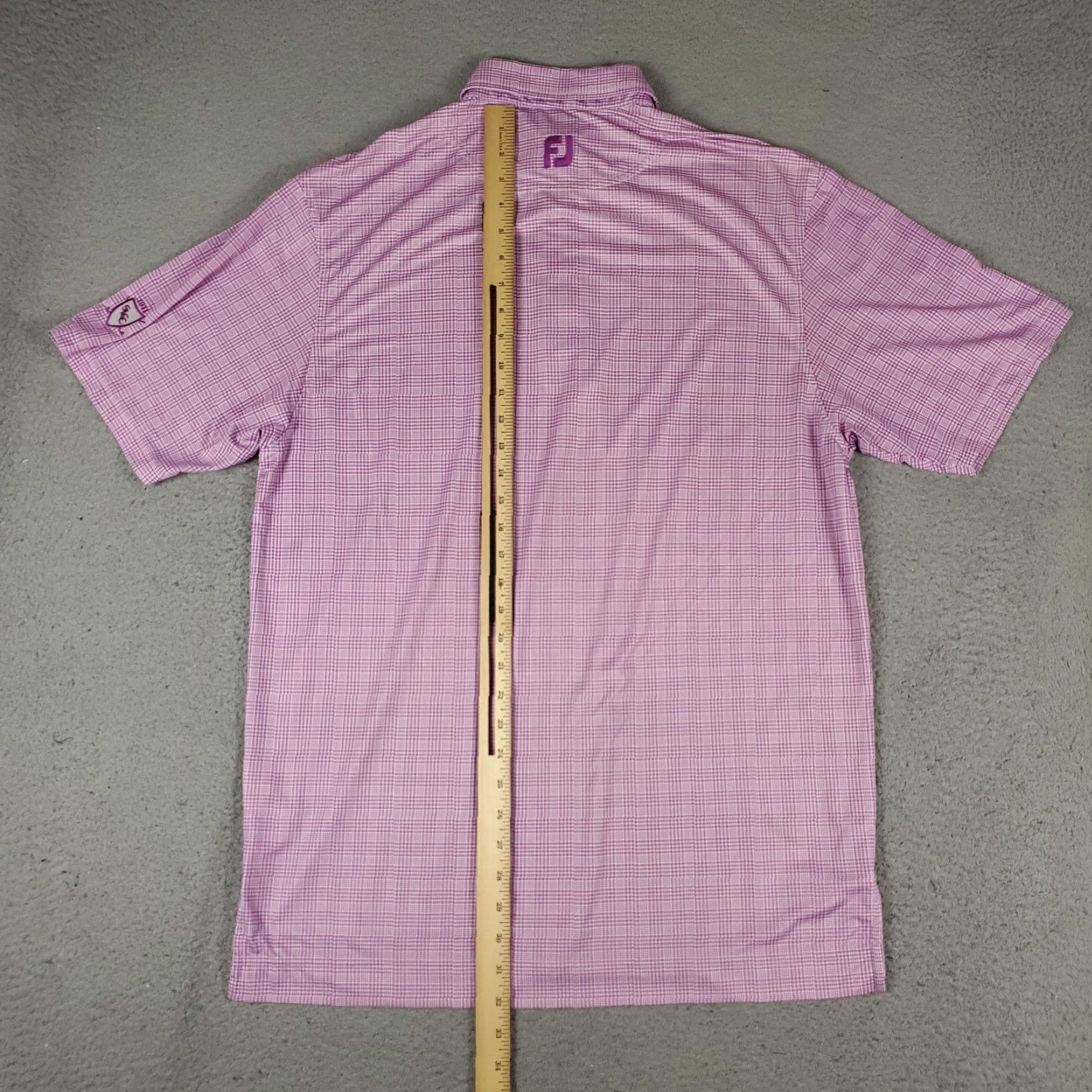 Footjoy FJ Polo Shirt Mens Regular Size M Purple Plaid Short Sleeve Golf Casual Button Front Collar Logo Vintage: No Size US M / EU 48-50 / 2 - 5 Thumbnail