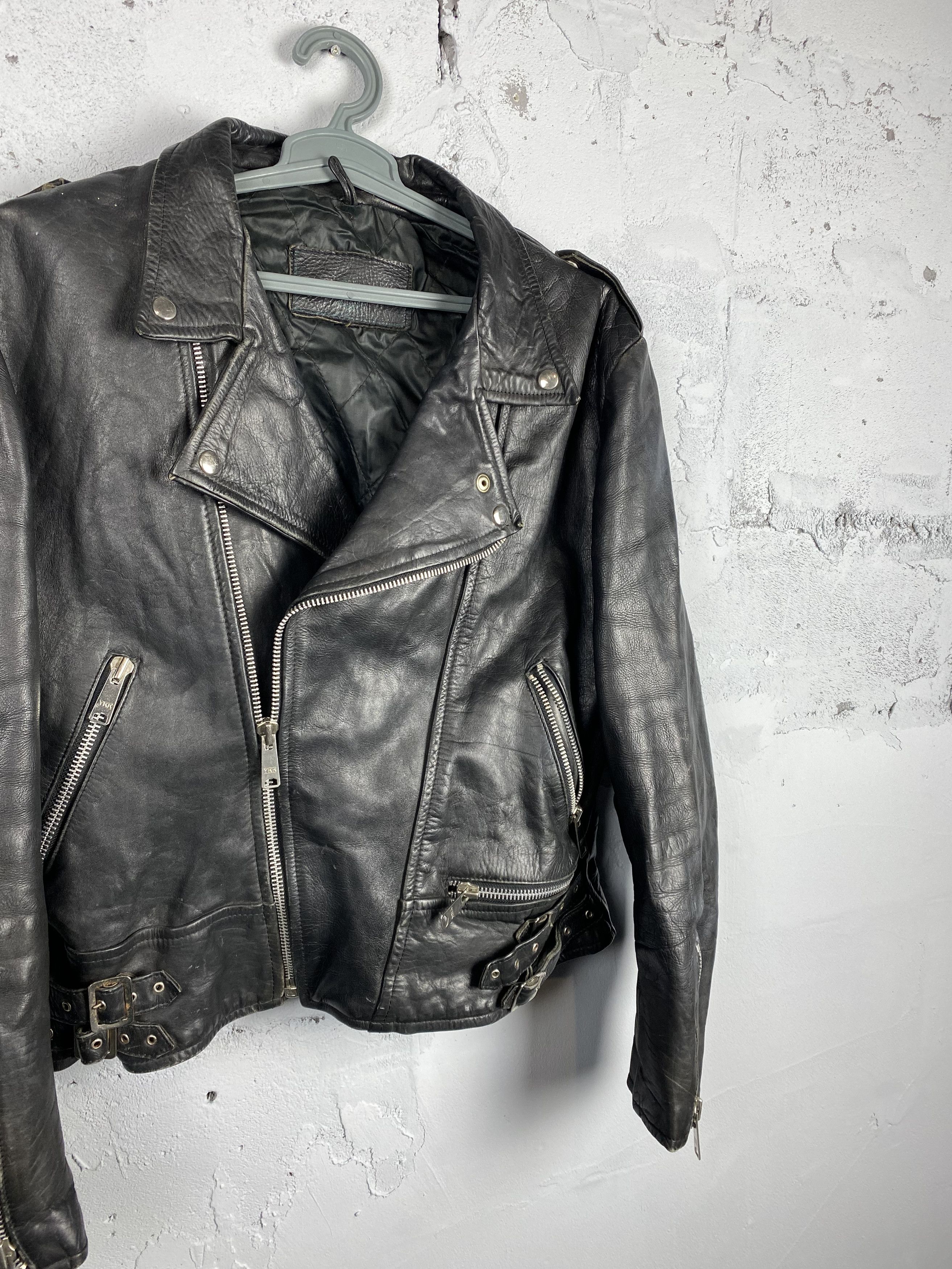 Vintage Vintage Avantgarde Biker Cropped Leather Jacket Size US M / EU 48-50 / 2 - 2 Thumbnail