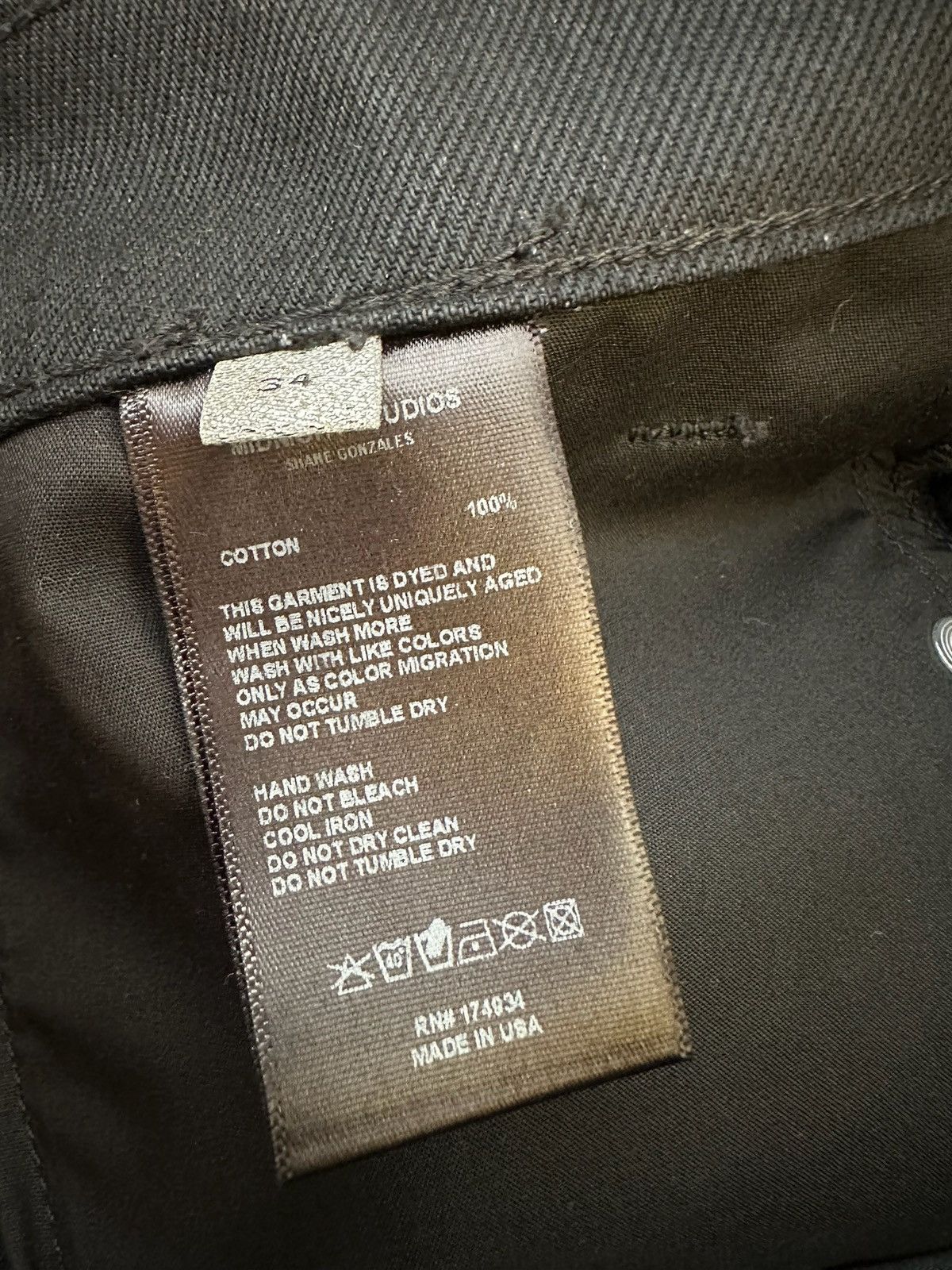 Midnight Studios MIDNIGHT STUDIOS HOLLYWOOD 5-POCKET JEANS DENIM BLACK 34 Size US 34 / EU 50 - 7 Thumbnail
