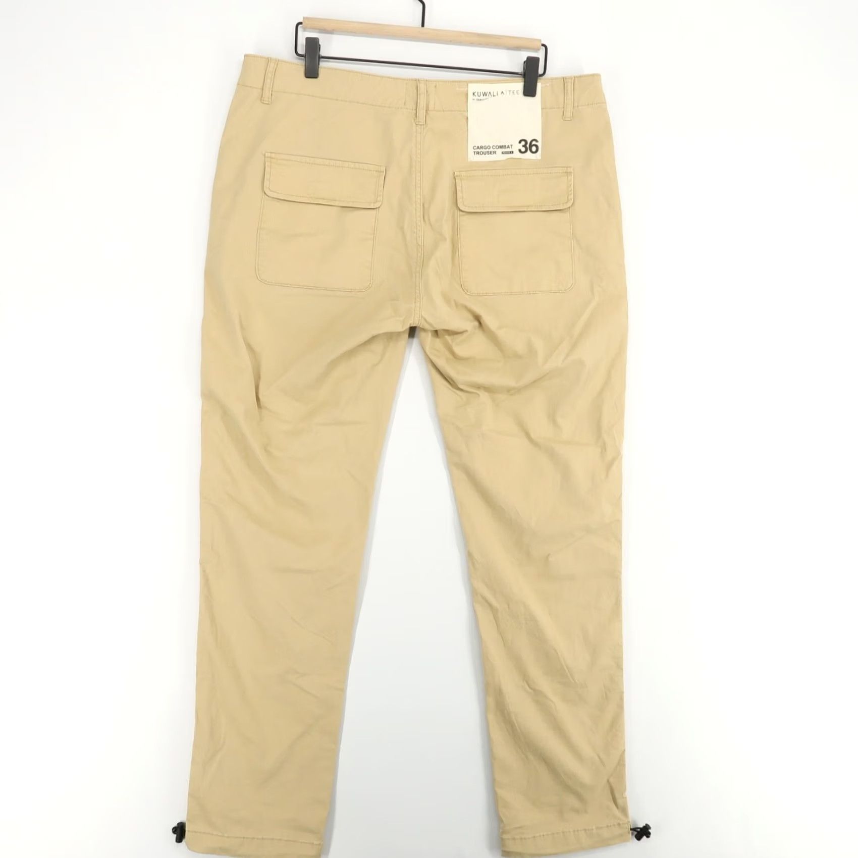 Kuwalla Tee Kuwalla-Tee Cargo Combat Trouser Mens 36 Light Beige Cinch Hems Size US 36 / EU 52 - 2 Thumbnail