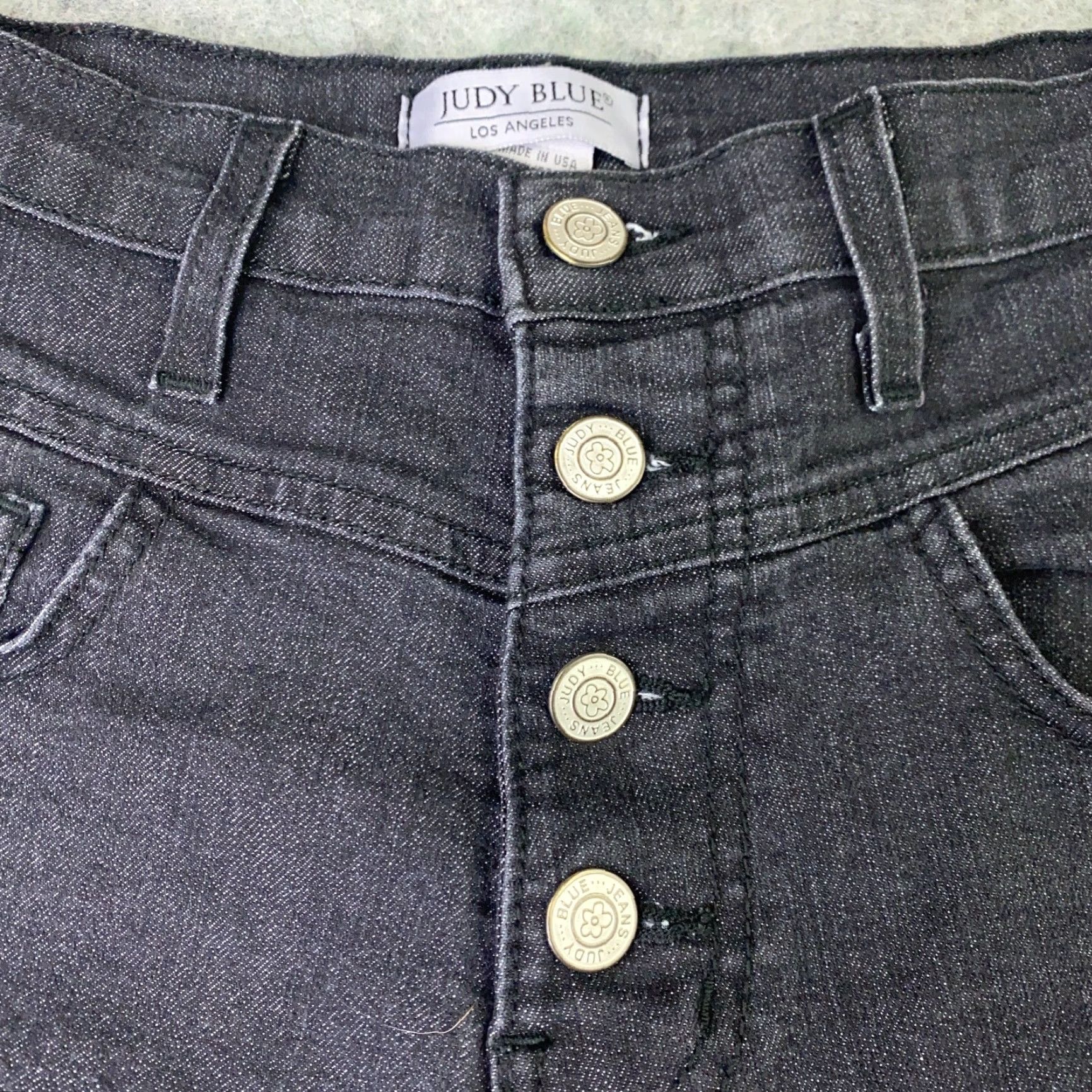 Vintage Judy Blue Jeans Womens Size 3/26 Grey Skinny Mid-Rise Exposed Button Fly Size 26" / US 2 / IT 38 - 2 Thumbnail