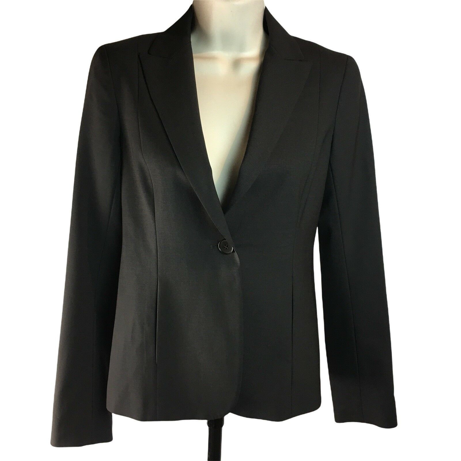 Theory Theory Womens Fitted Wool Blazer Smokey Gray Lined Pockets O Size XS / US 0-2 / IT 36-38 - 1 Thumbnail