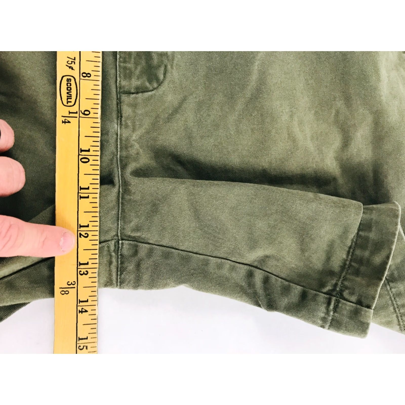 Izod IZOD Dress Shorts Mens 36 Green Flat Front Chino Cotton Blend Casual Regular Size 36 Web Mens Size US 36 / EU 52 - 4 Thumbnail