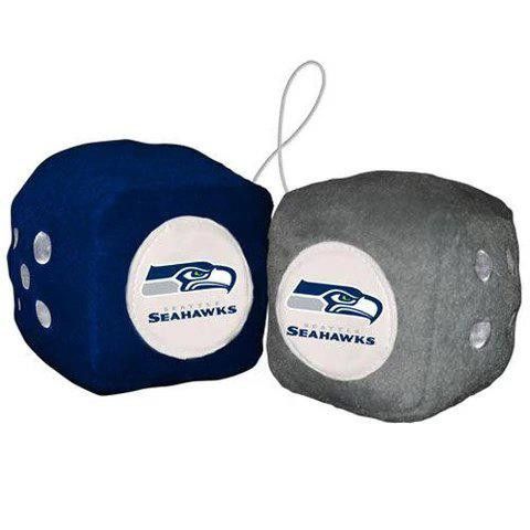 Designer Seattle Seahawks Fuzzy Dice New NFL (2) Size ONE SIZE - 1 Thumbnail