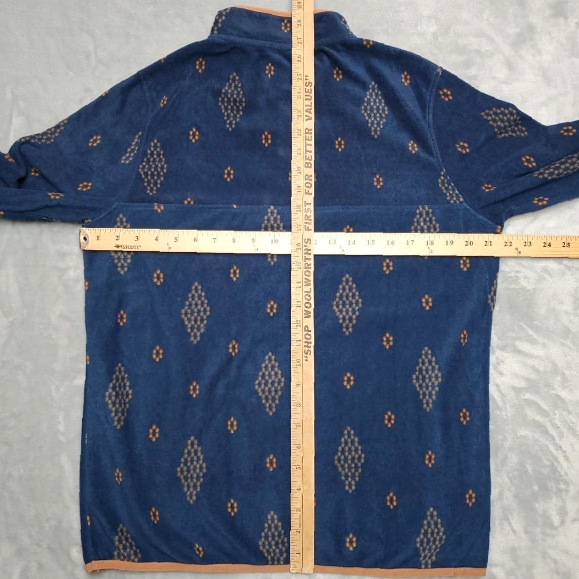 LIV Outdoor LIV Outdoor Sweater Mens M Blue Diamond Geometric 1/4 Snap-T Fleece Gorp Size US M / EU 48-50 / 2 - 7 Thumbnail