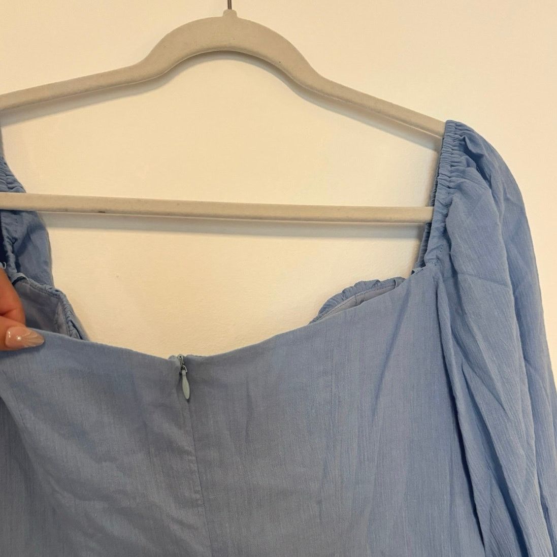 REVOLVE NWT RUMER Camille Long Sleeve Mini Dress In Blue Size Large Size L / US 10 / IT 46 - 8 Thumbnail
