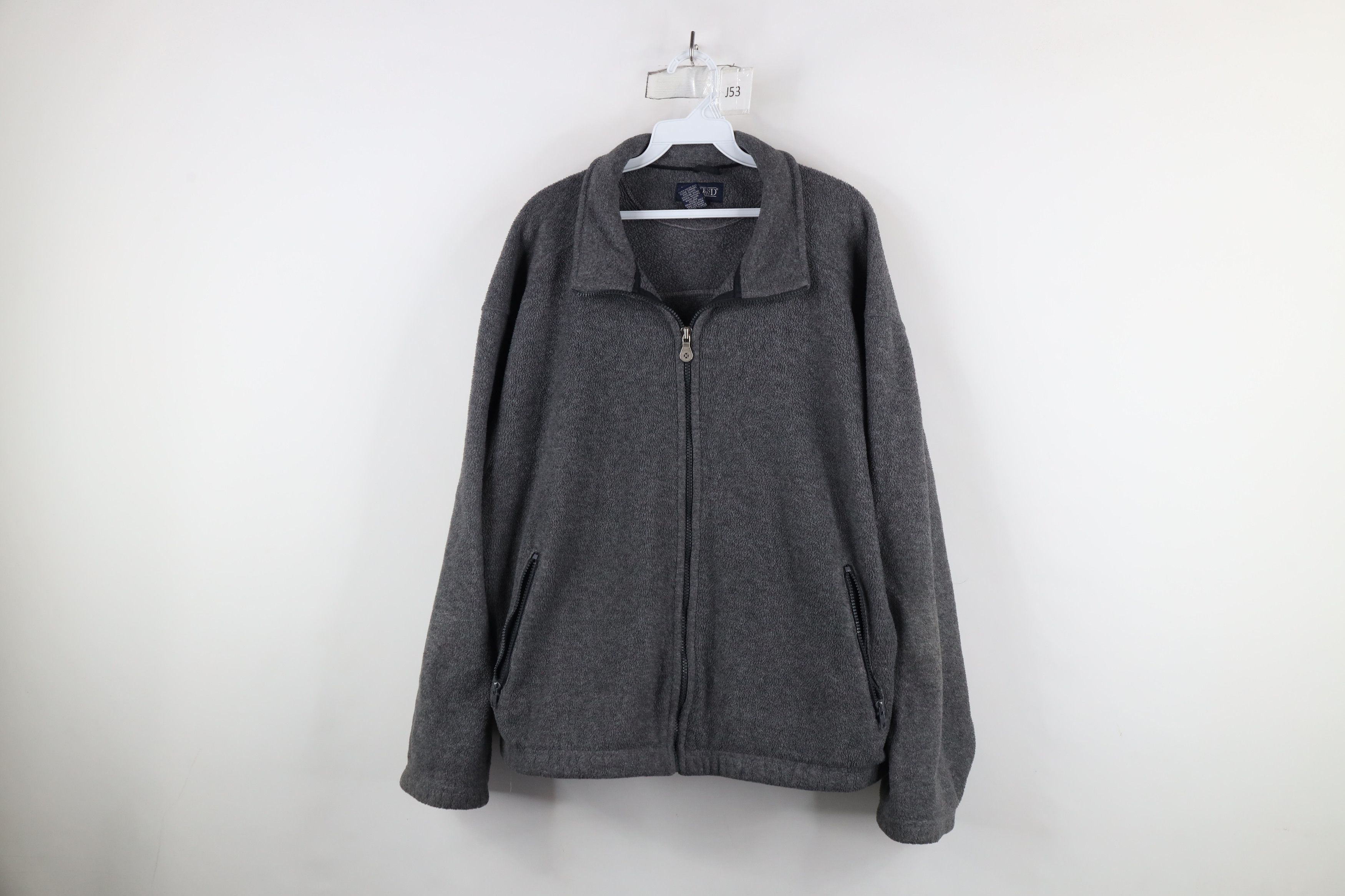 Lands' End × Vintage Vintage 90s Lands End Blank Full Zip Fleece Jacket USA Size US L / EU 52-54 / 3 - 1 Thumbnail