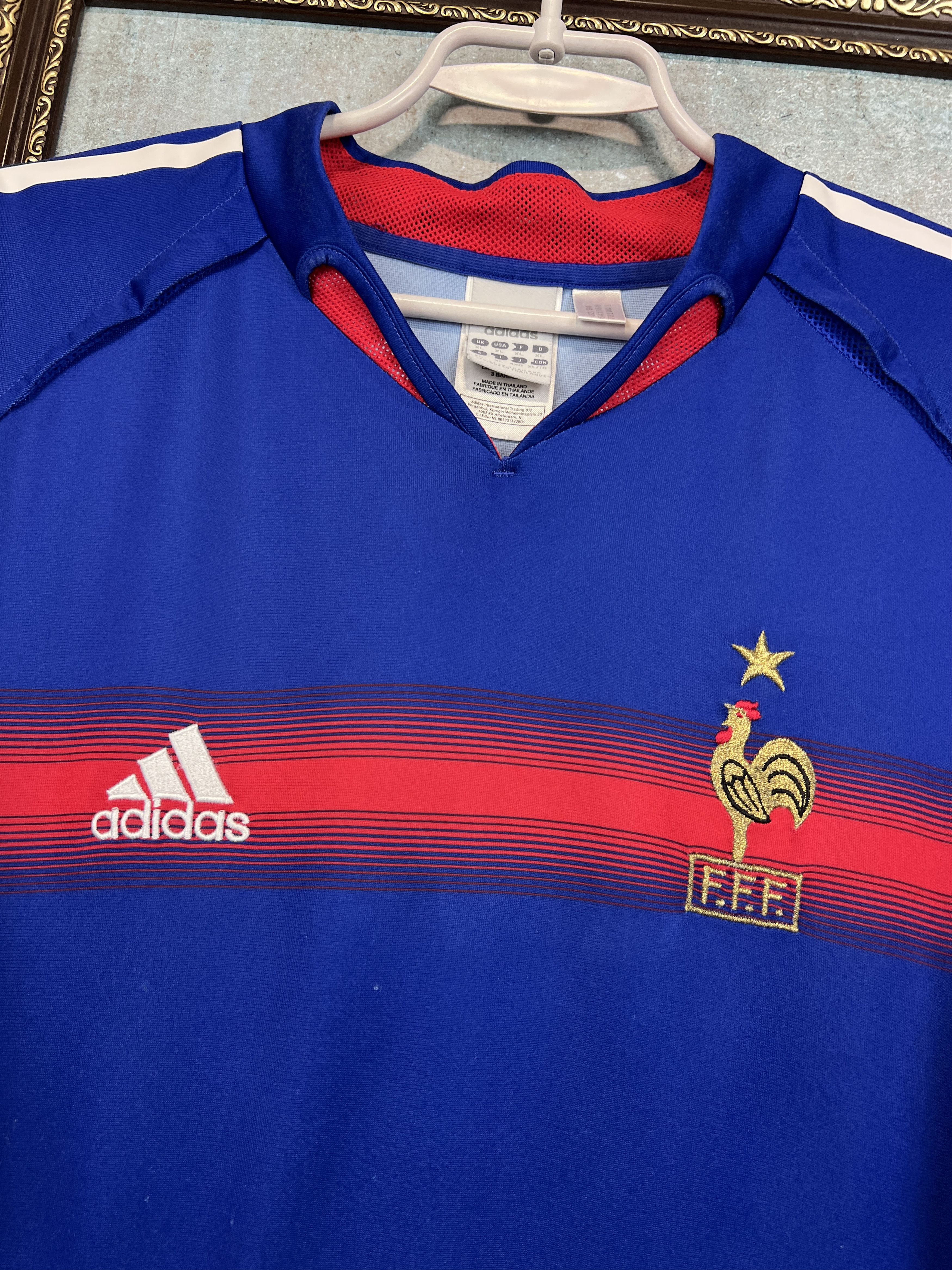 Adidas France Home football shirt 2004 Soccer Adidas Jersey Trikot Size US XL / EU 56 / 4 - 3 Thumbnail
