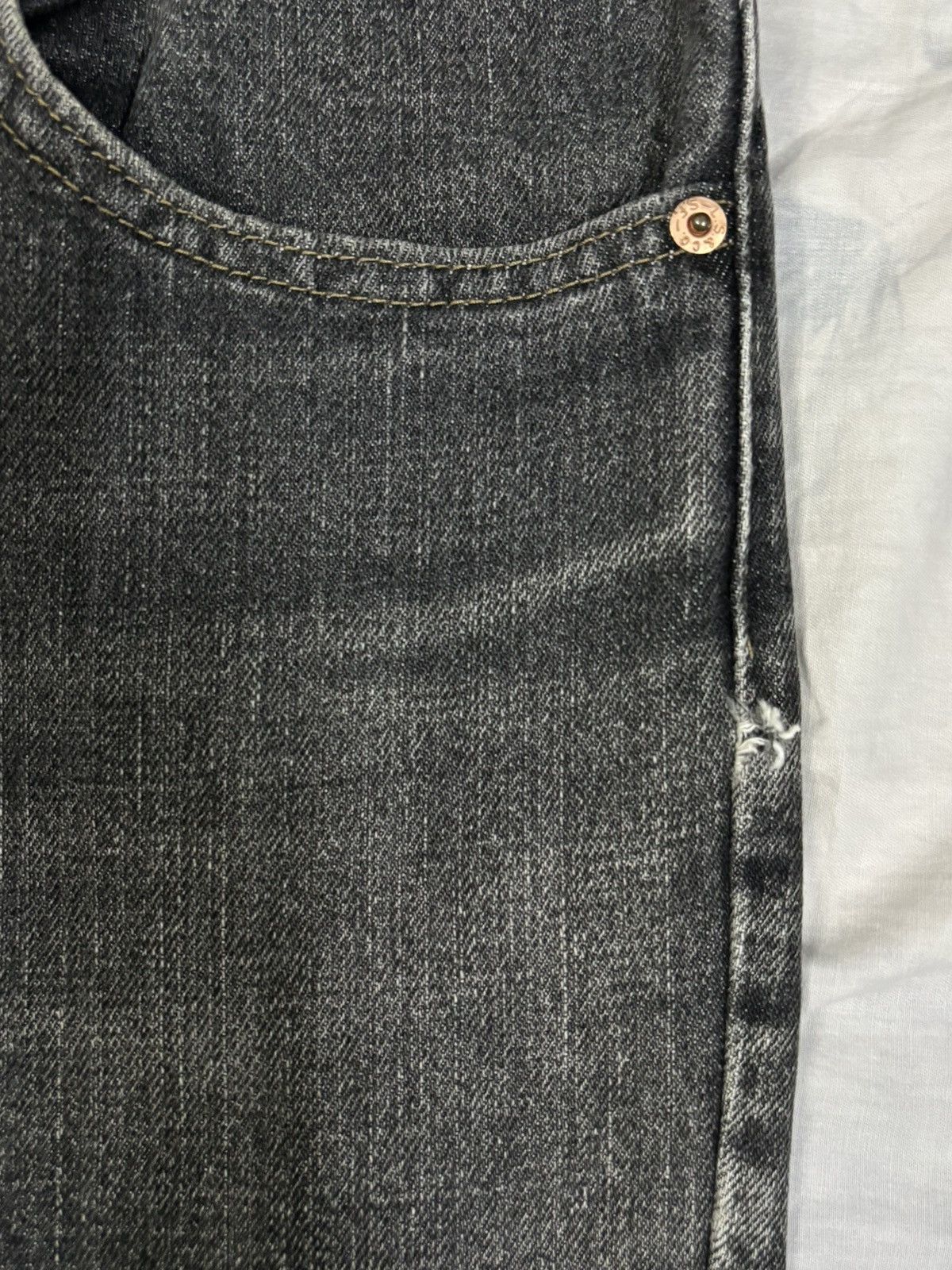 Levi's Vintage Y2K Levis 533 Charcoal Black Faded Wash Jeans Size US 30 / EU 46 - 5 Thumbnail
