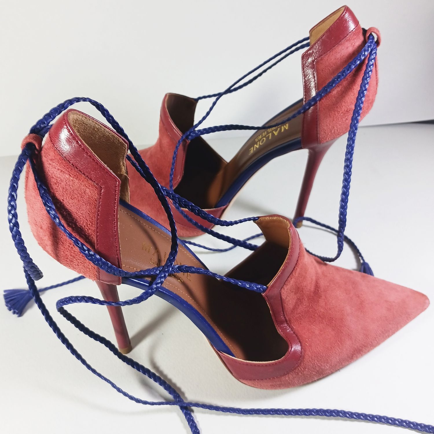 Malone Souliers Malone Souliers Haji Lace-Up Leather Trimmed Suede Pumps Size US 9 / IT 39 - 3 Thumbnail