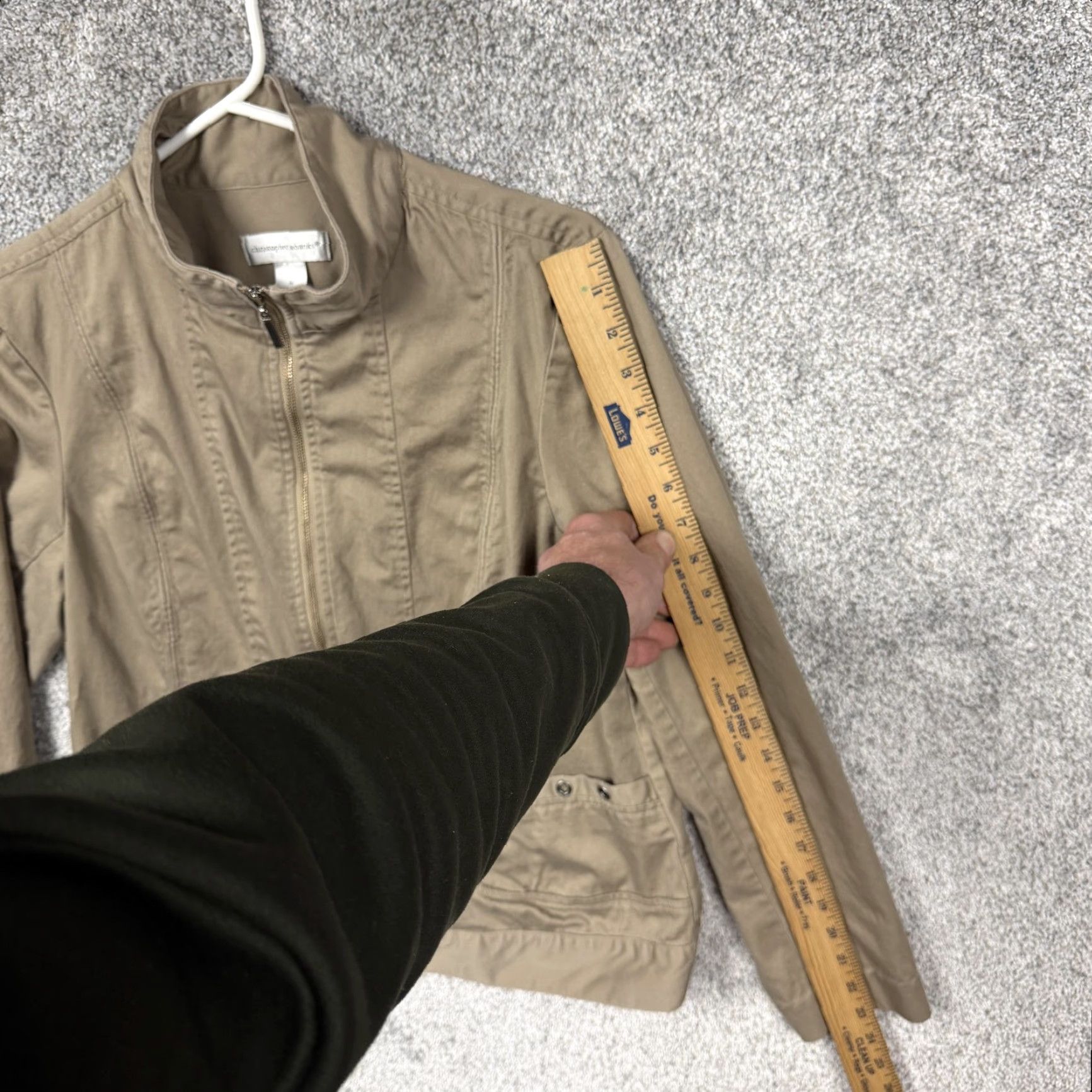 Vintage Christopher & Banks Field Jacket Womens M Beige Twill Full Zip Utility Outdoor Jacket Size M / US 6-8 / IT 42-44 - 3 Thumbnail