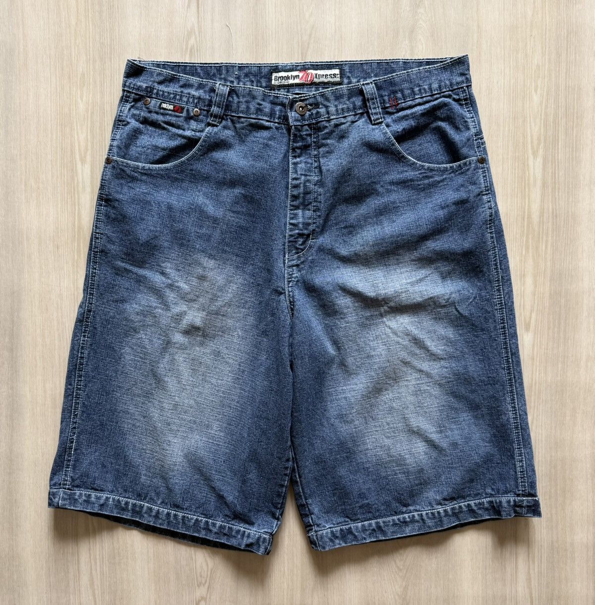 Brooklyn Xpress Y2K Brooklyn Express Denim Jean Shorts Sz 38 Grunge Hip Hop Size US 38 / EU 54 - 2 Thumbnail