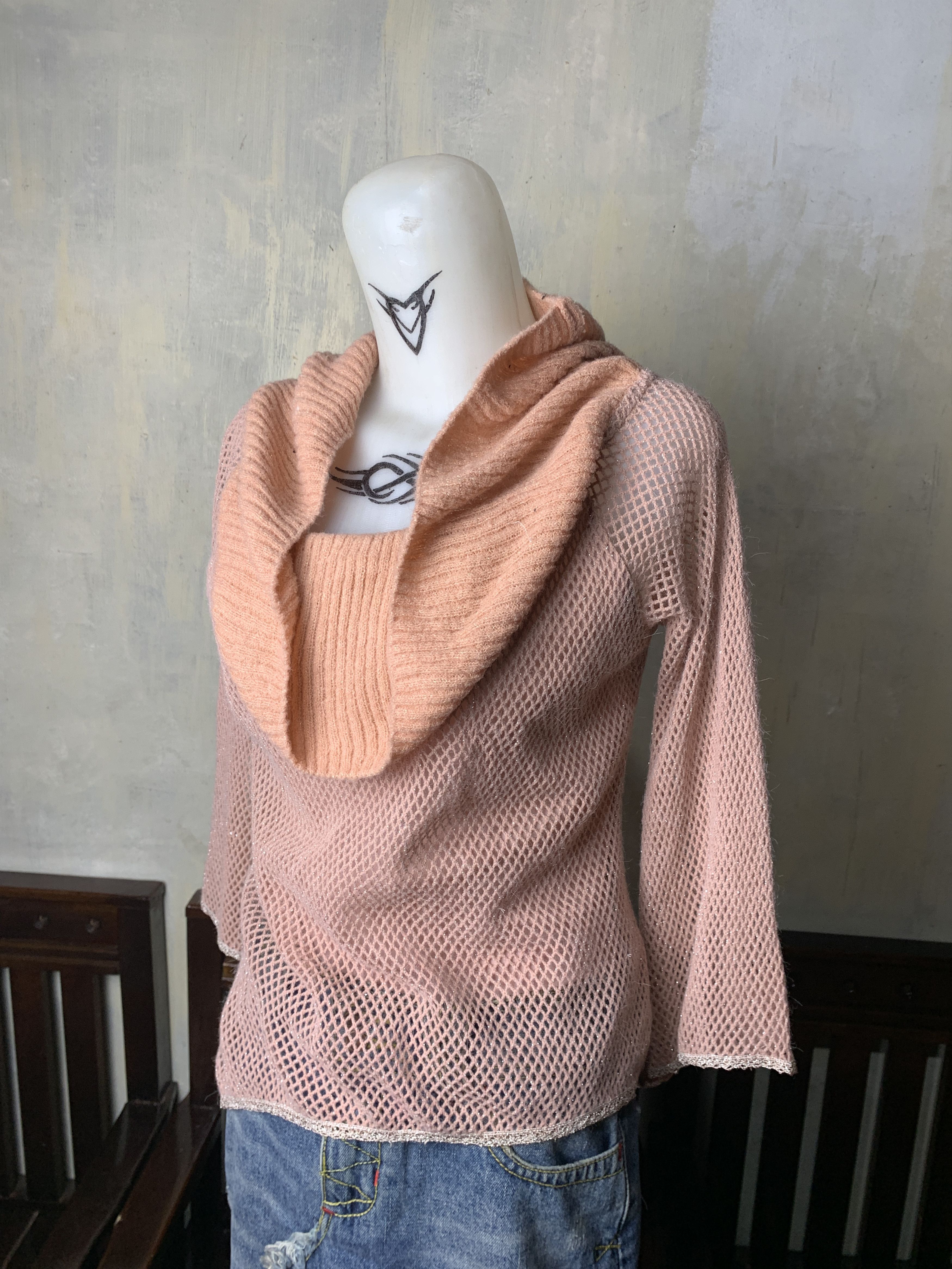 Japanese Brand Tom & Luciana Off Shoulders Asymmetrical Knitted Top (M) Size M / US 6-8 / IT 42-44 - 4 Thumbnail