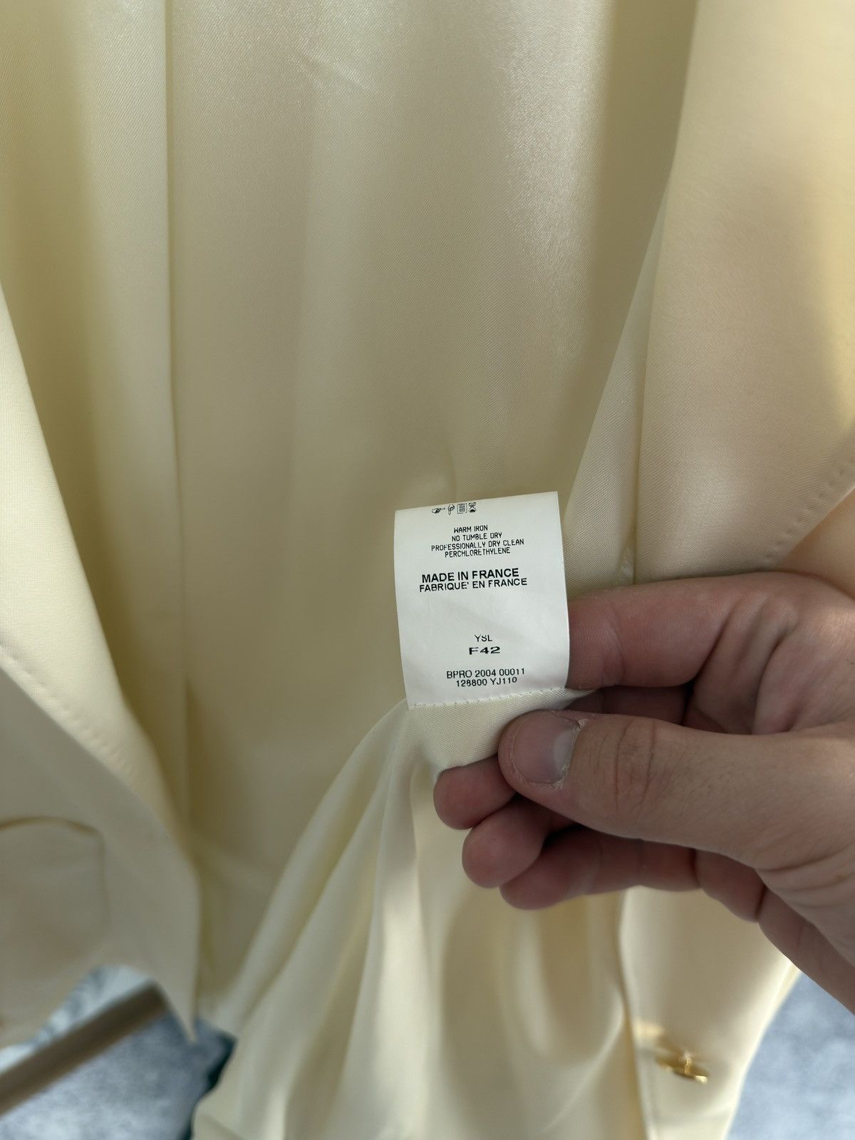 Yves Saint Laurent YVES SAINT LAURENT RIVE GAUCHE BEIGE BLAZER JACKET LANA WOOL Size M / US 6-8 / IT 42-44 - 15 Thumbnail