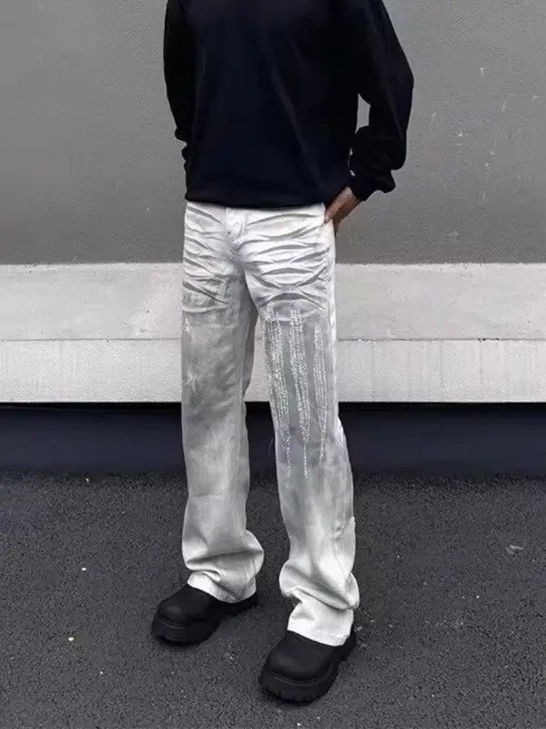 Japanese Brand Kitagawa x Han Dirty Washing Baggy Ripped Stacked Jean Size US 30 / EU 46 - 6 Thumbnail