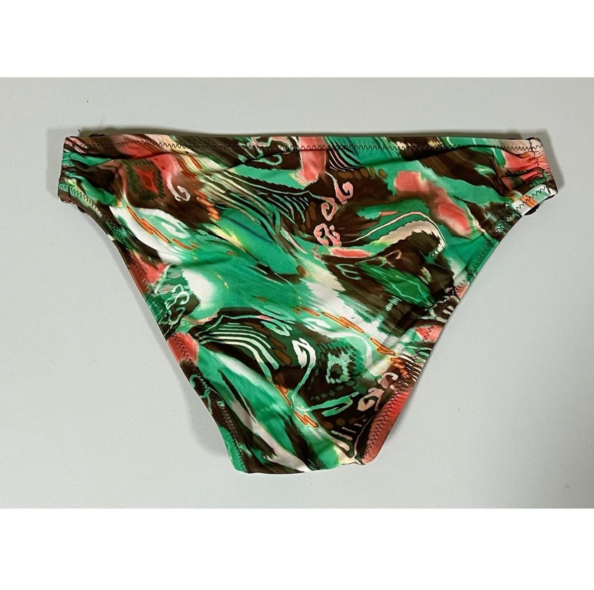 Other Green Brown Coral Beaded Patterned Bikini Bottoms Size S ✨ Size 27" / US 4 / IT 40 - 4 Thumbnail