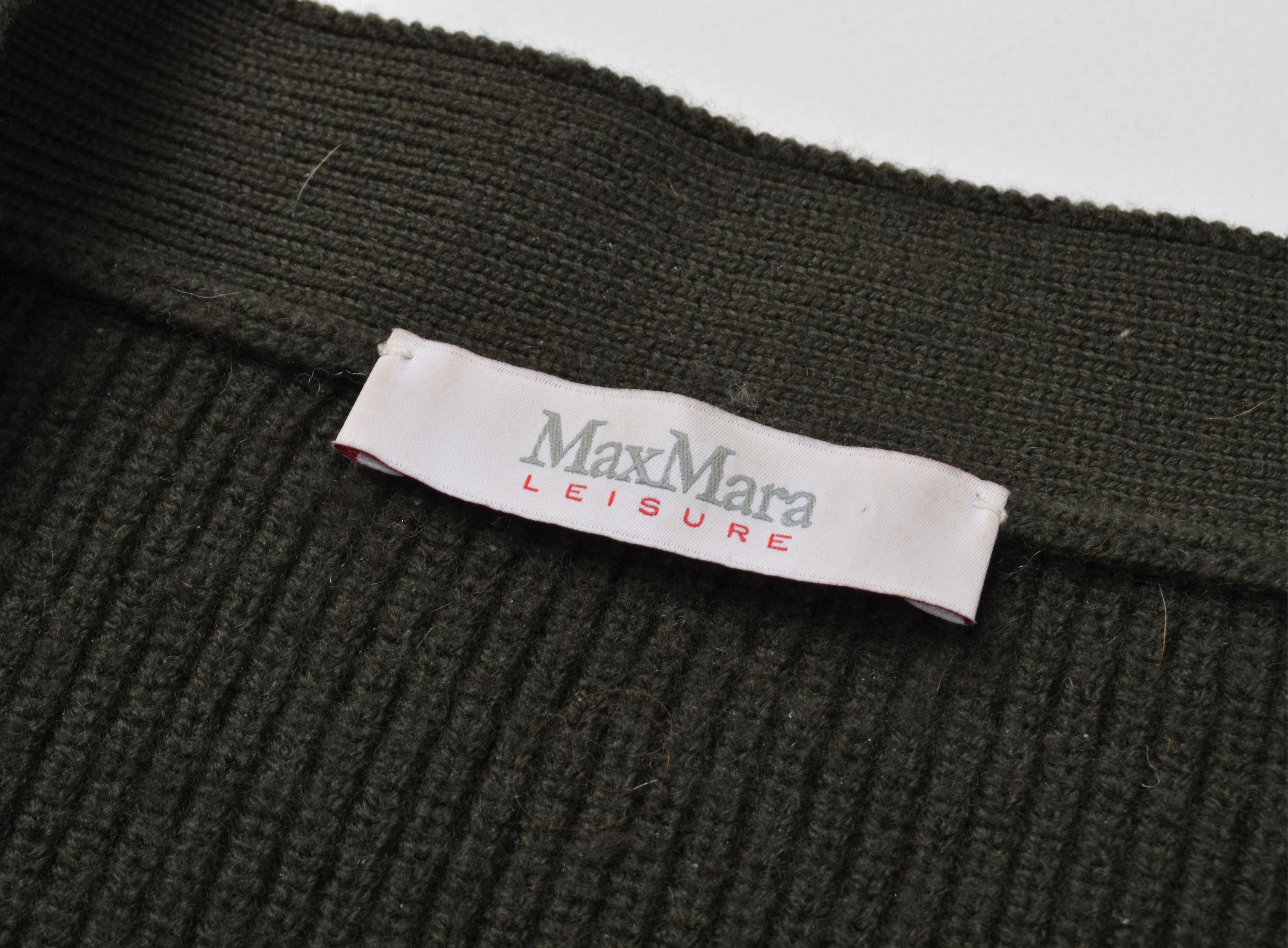 Designer × Max Mara Max Mara Leisure Wool Green Knitted Oversized Cardigan Size M / US 6-8 / IT 42-44 - 7 Thumbnail