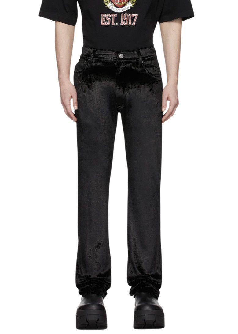 image of Balenciaga Summer 21 Black 5 Pocket Velvet Pants, Men's (Size 30)