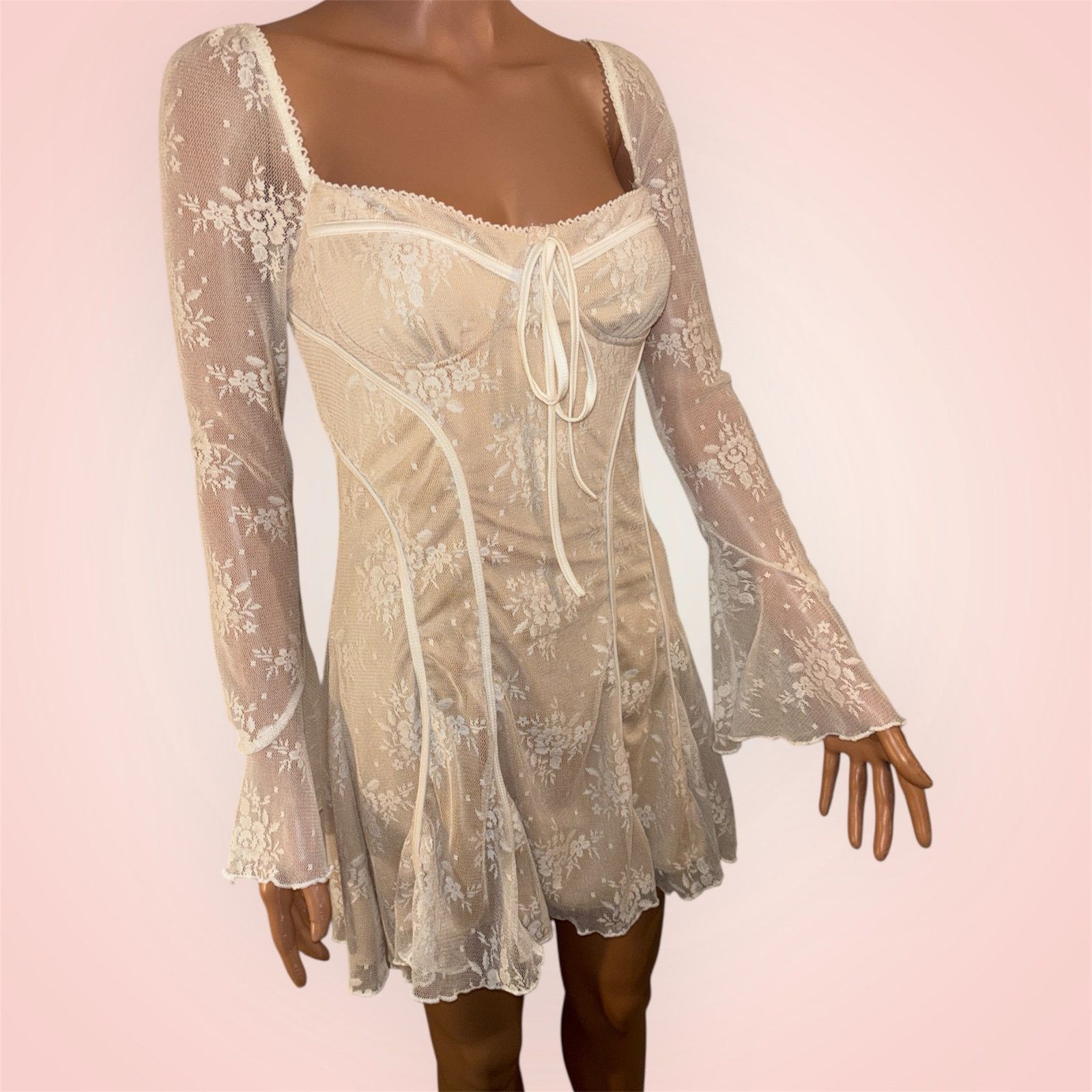 thread social eyelet lace dress Dear Summer Eyelet Lace Open Back Dress main image 0