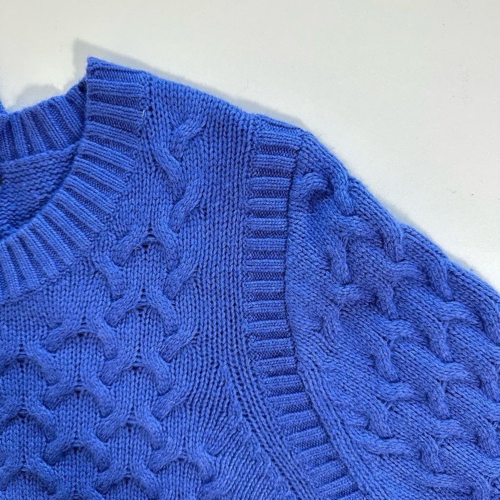 J.Crew J. Crew Cable Knit Wool Crewneck Pullover Sweater in Blue XL Size XL / US 12-14 / IT 48-50 - 4 Thumbnail