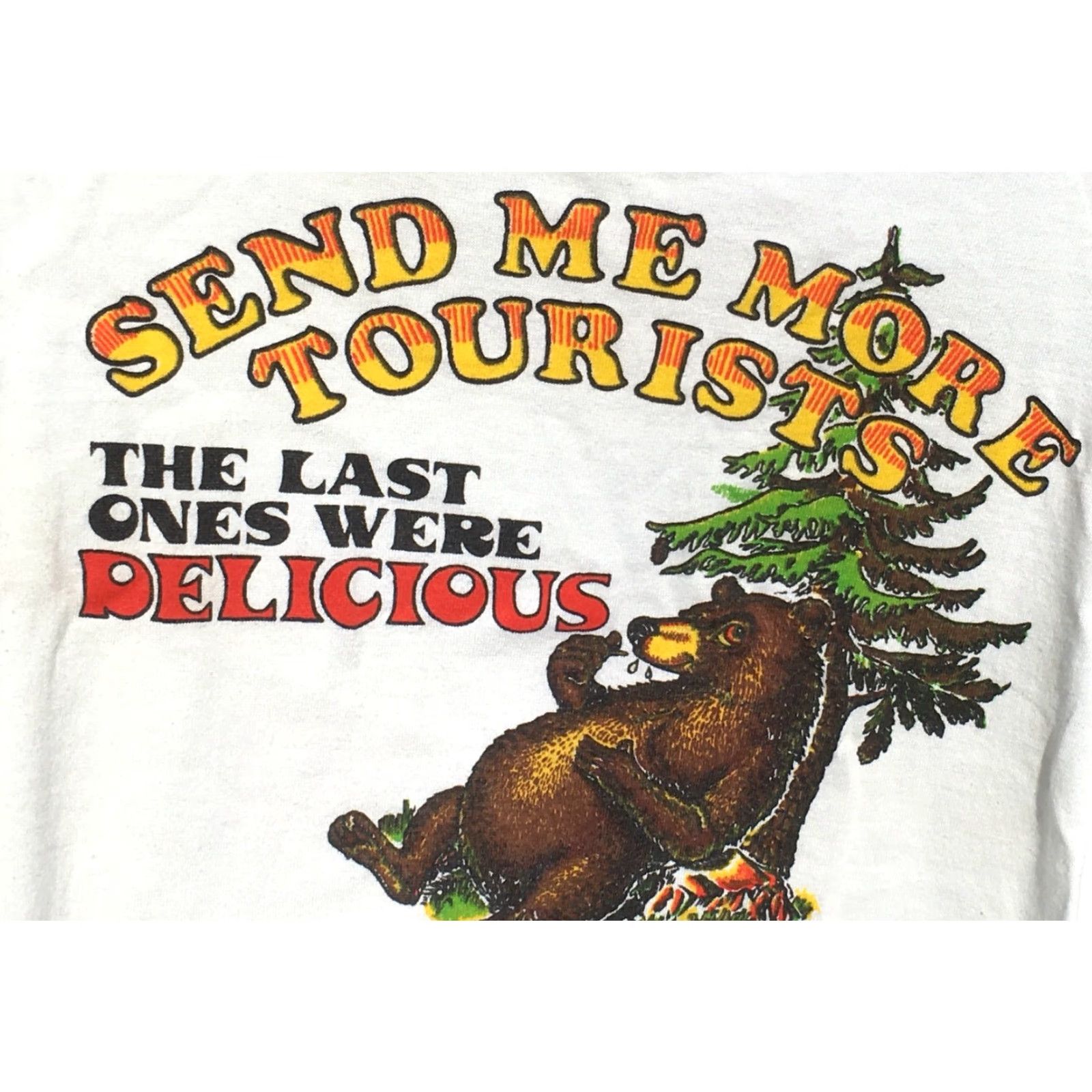 Vintage VINTAGE Textile Prints California Redwoods T Shirt Ringer 80s XL White Mens Graphic Tee Send Me More Tourists Size US XL / EU 56 / 4 - 7 Thumbnail