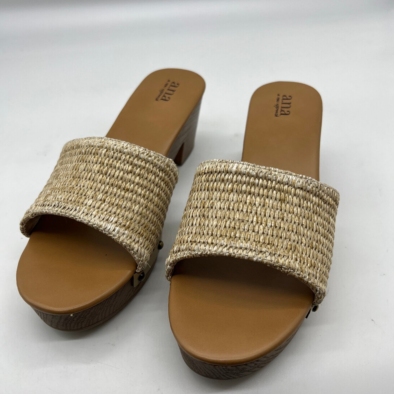 Other a.n.a Womens Robinson Heeled Sandals Natural Brown Size US 10 / IT 40 - 2 Thumbnail