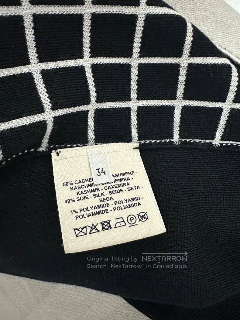 Hermes Hermes Black and White Checkered High-Neck Knit Top Size XXS / US 00 / IT 34 - 7 Thumbnail