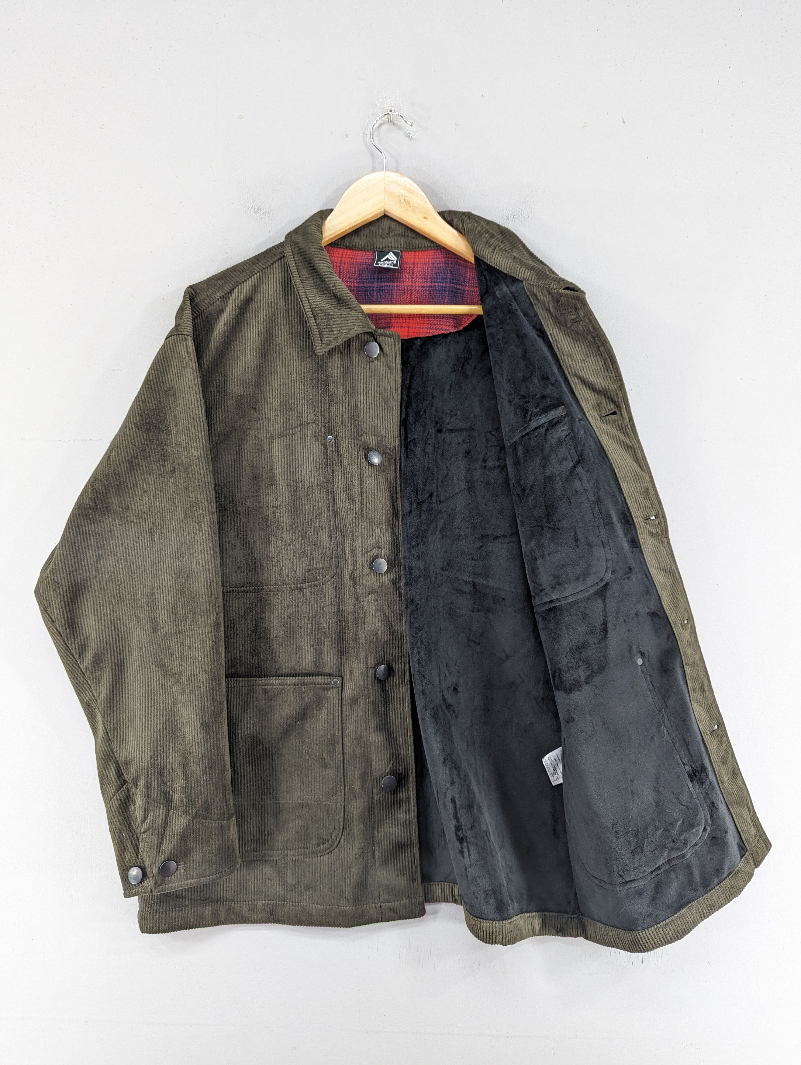 Japanese Brand Fieldcore Corduroy Velvet Olive Green Pocket Jacket Size US L / EU 52-54 / 3 - 8 Thumbnail