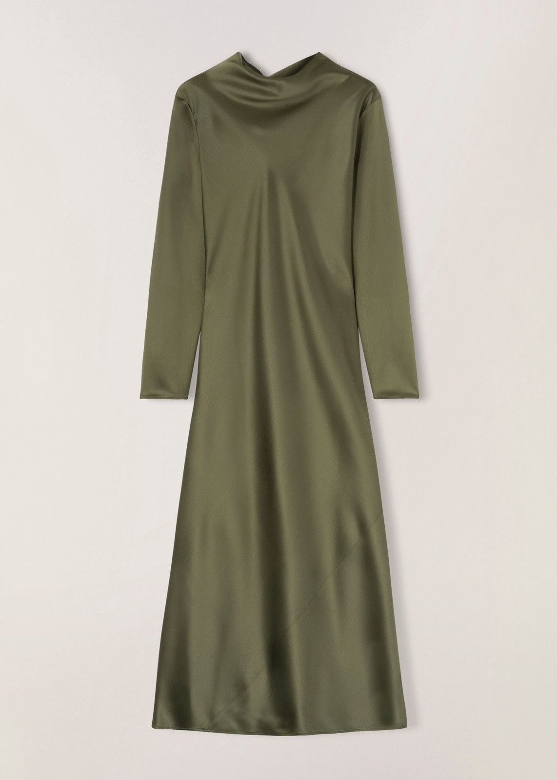 image of Loro Piana O1Loc1C0224 A Delicate Long-Sleeved Silk Dress In Green, Women's (Size Large)
