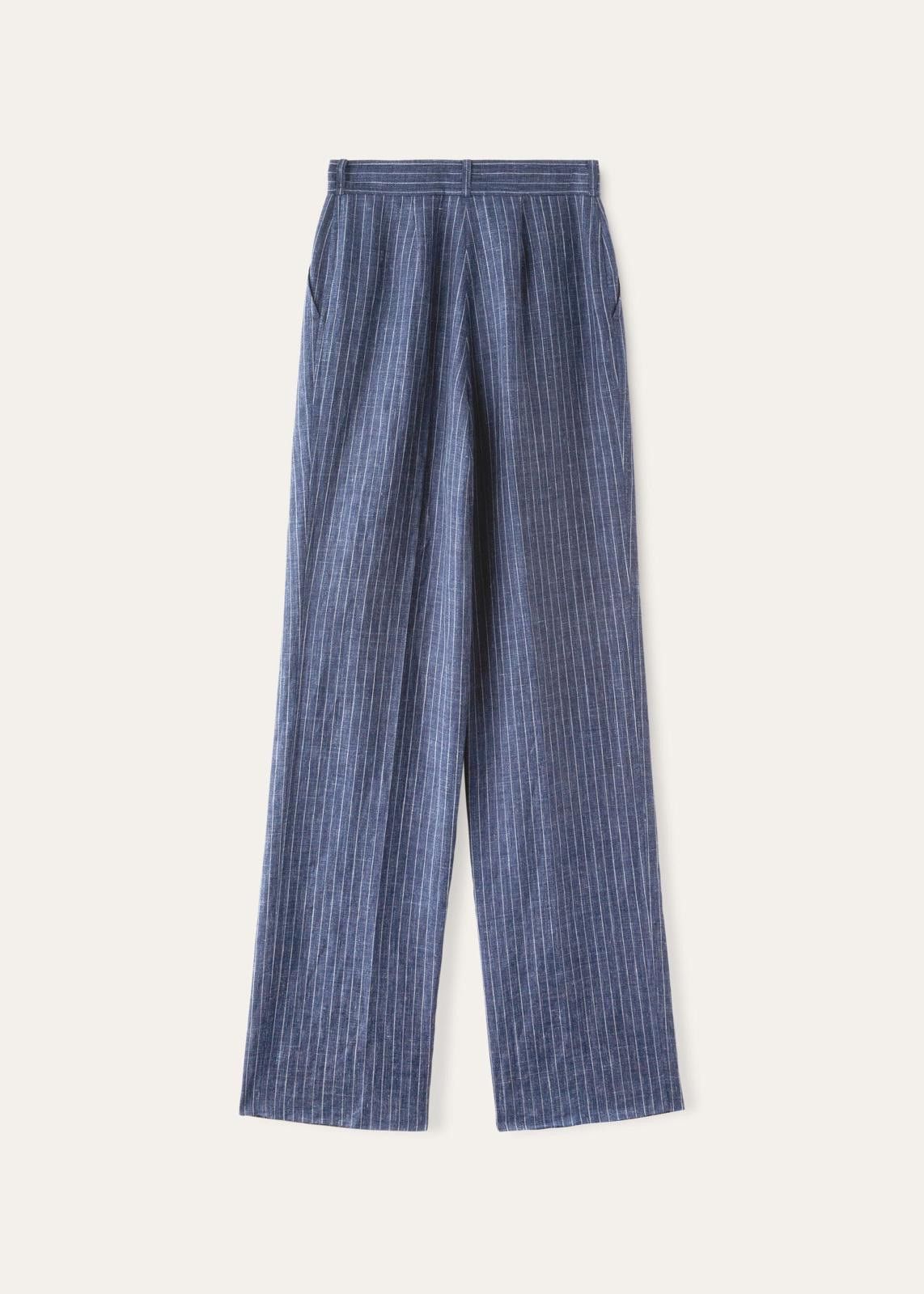 Loro Piana o1srvl11e0425 FAN7215 Rustin Linen Trouser in Blue Size 30" / US 8 / IT 44 - 2 Thumbnail