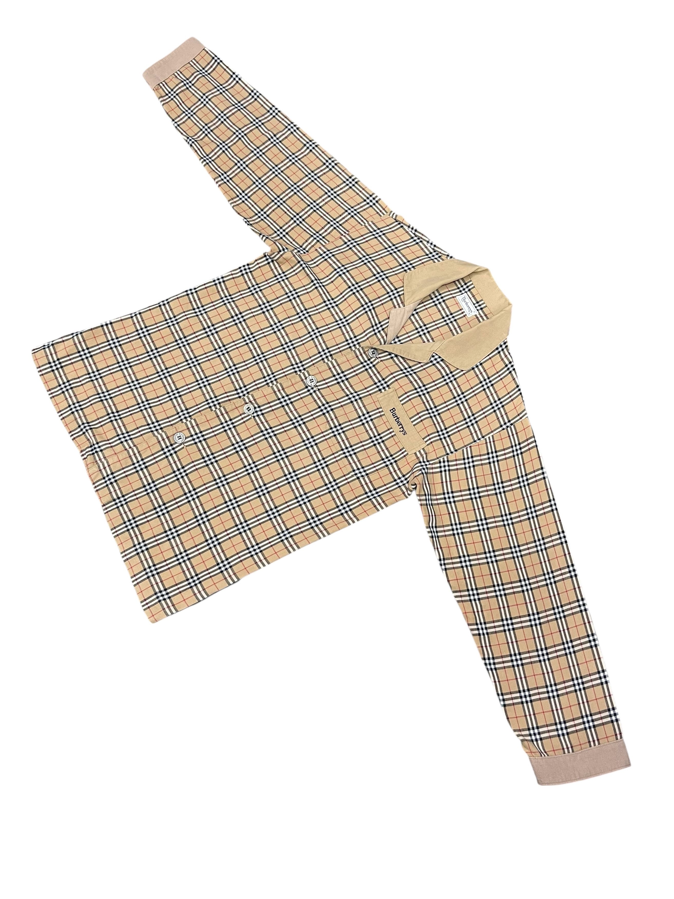 Burberry Vintage BURBERRYS' Nova Check Longsleeve Pajama Shirt Size US S / EU 44-46 / 1 - 4 Thumbnail