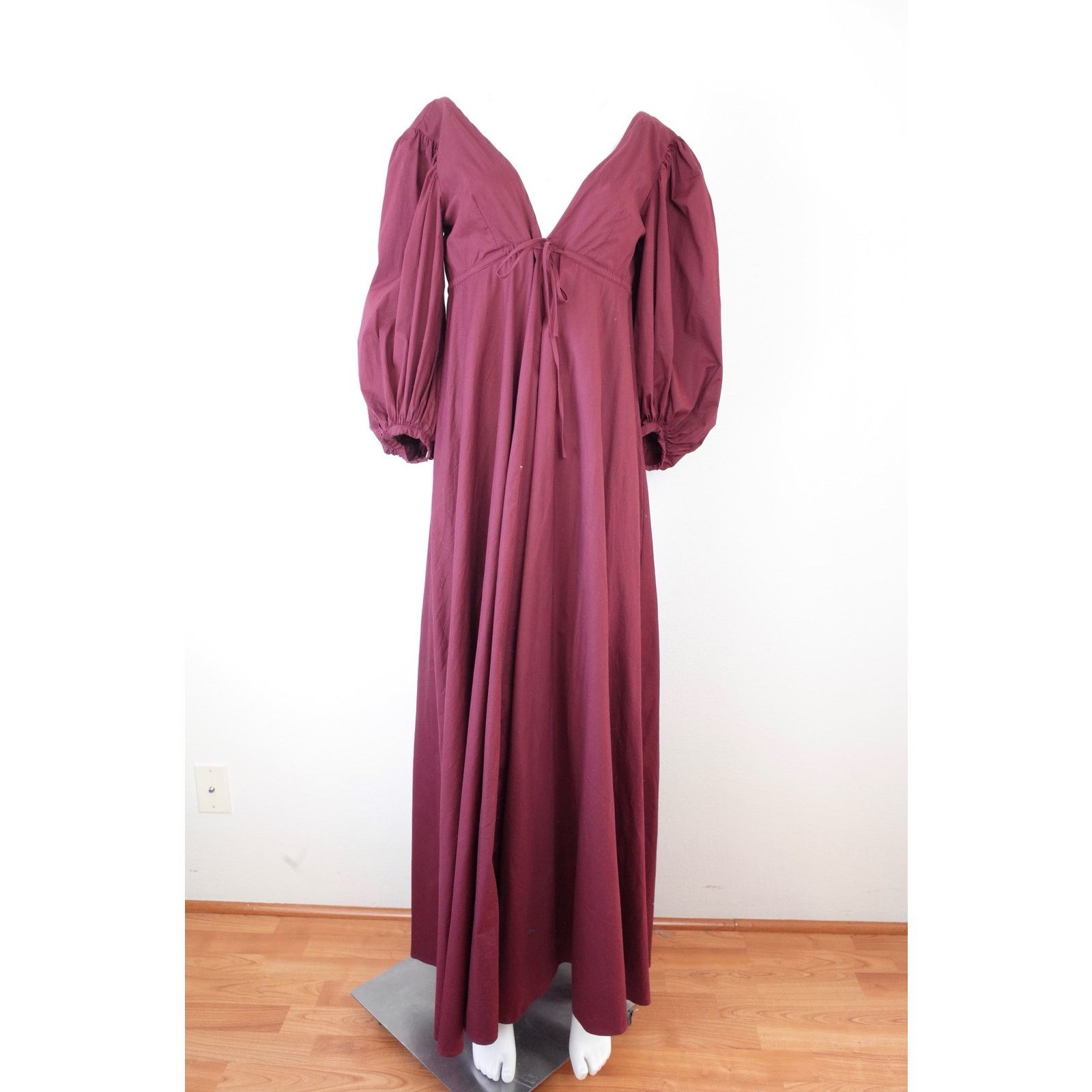 Staud Staud Burgundy Cotton Maxi Dress S Size S / US 4 / IT 40 - 3 Thumbnail