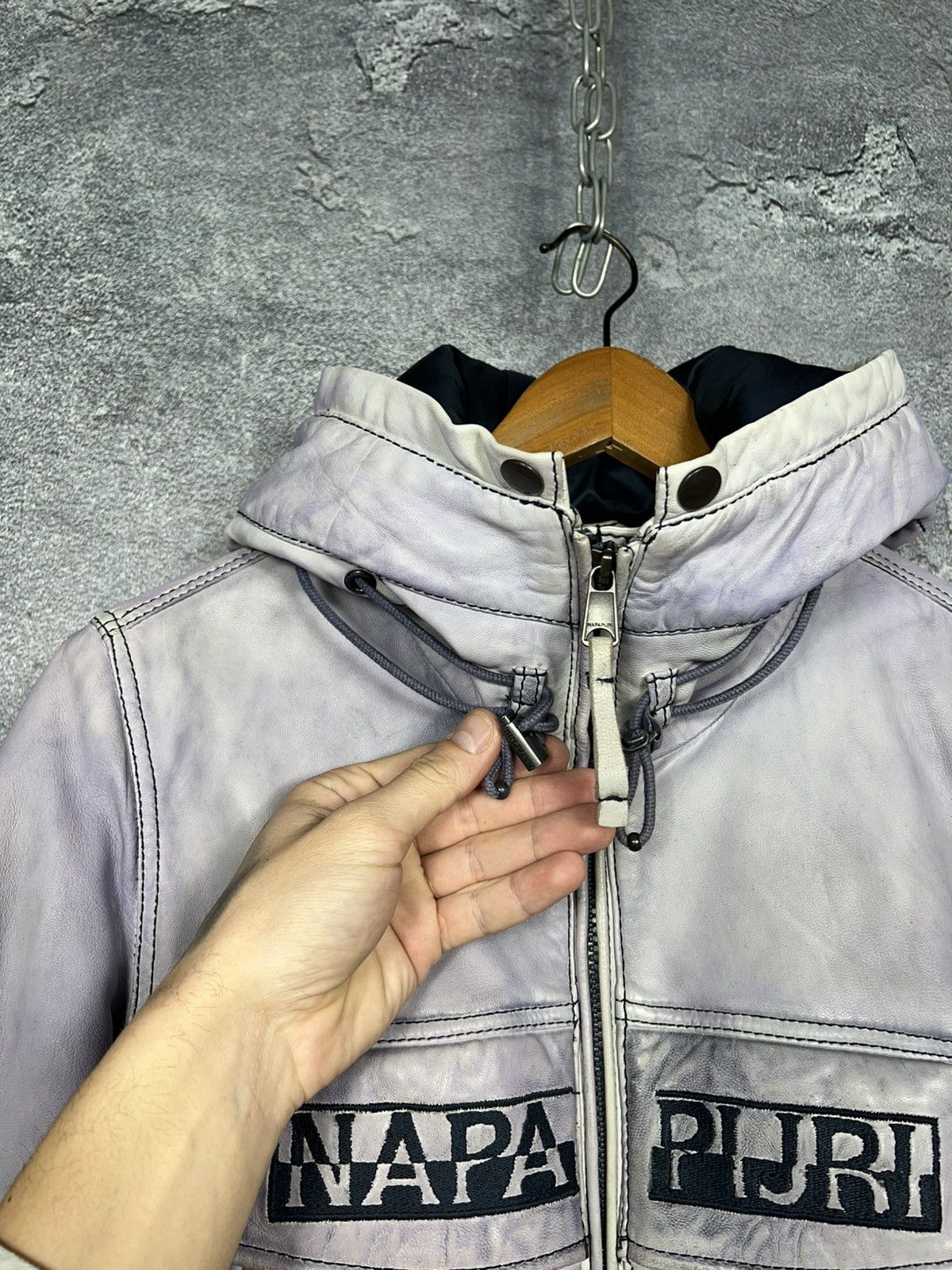 Napapijri Rare Napapijri 100% Leather Down Jacket Parka Size S Size S / US 4 / IT 40 - 10 Thumbnail