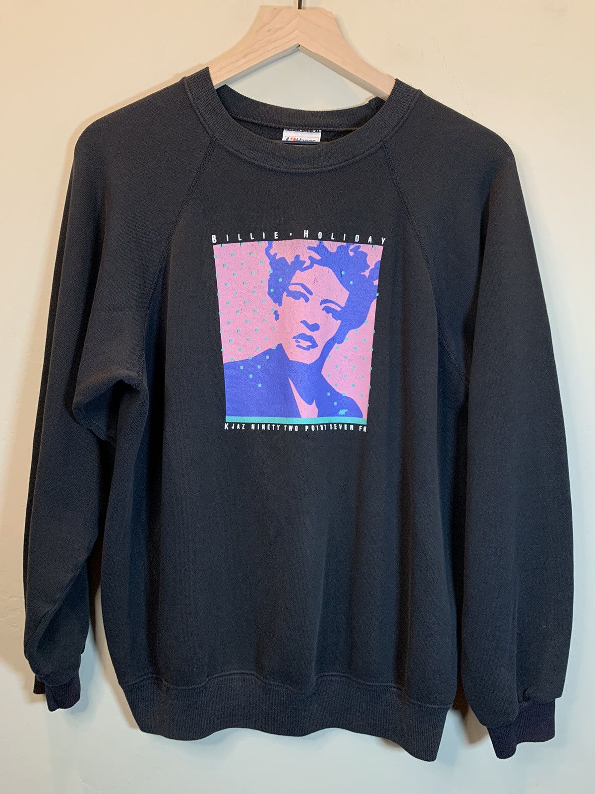 *RARE* Vintage 80s Billie Holiday KJAZ 92.7 Jazz Sweatshirt