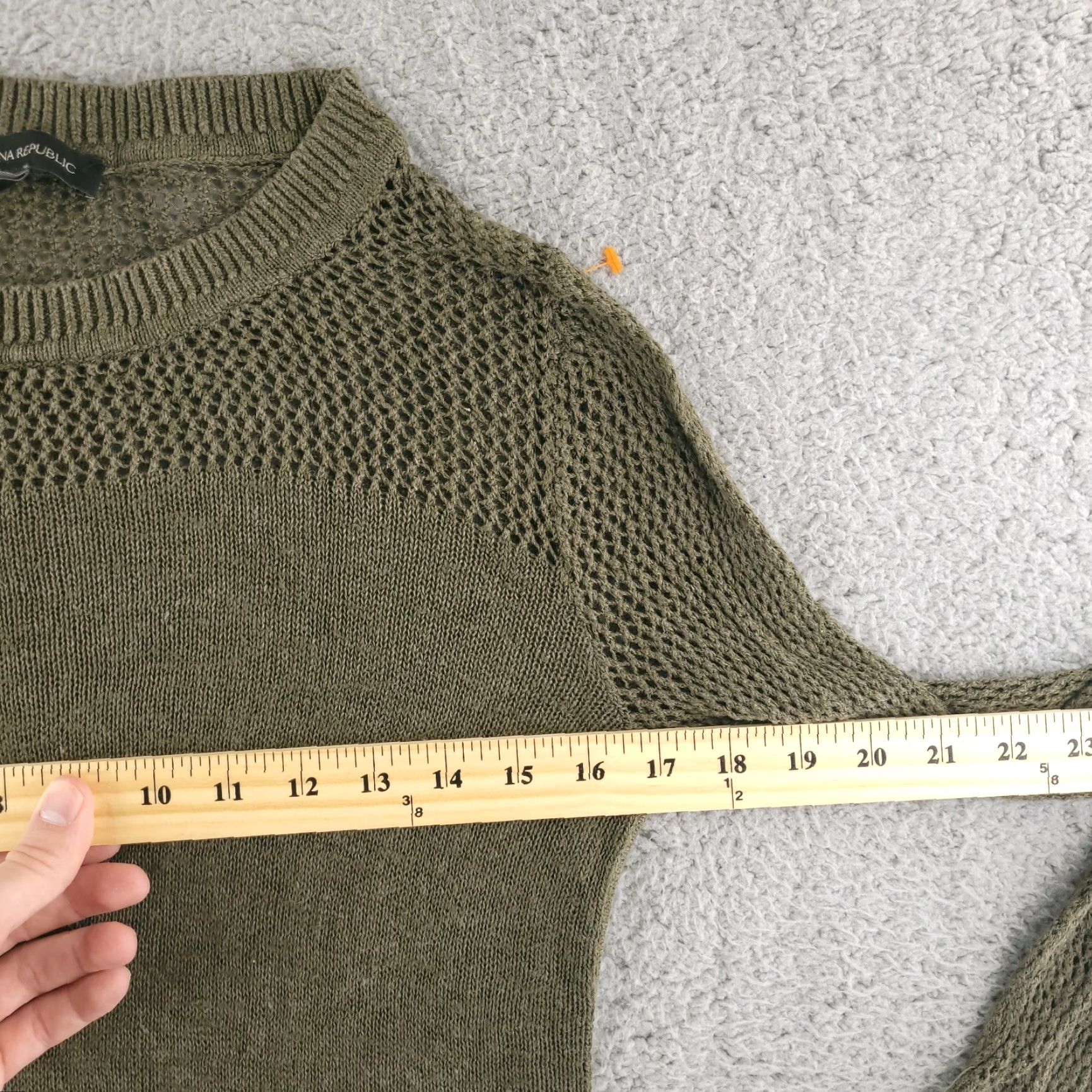 Banana Republic Banana Republic Tunic Sweater Womens Small Green Knit Long Sleeve Sheer Solid Round Neck Vintage No Size S / US 4 / IT 40 - 5 Thumbnail