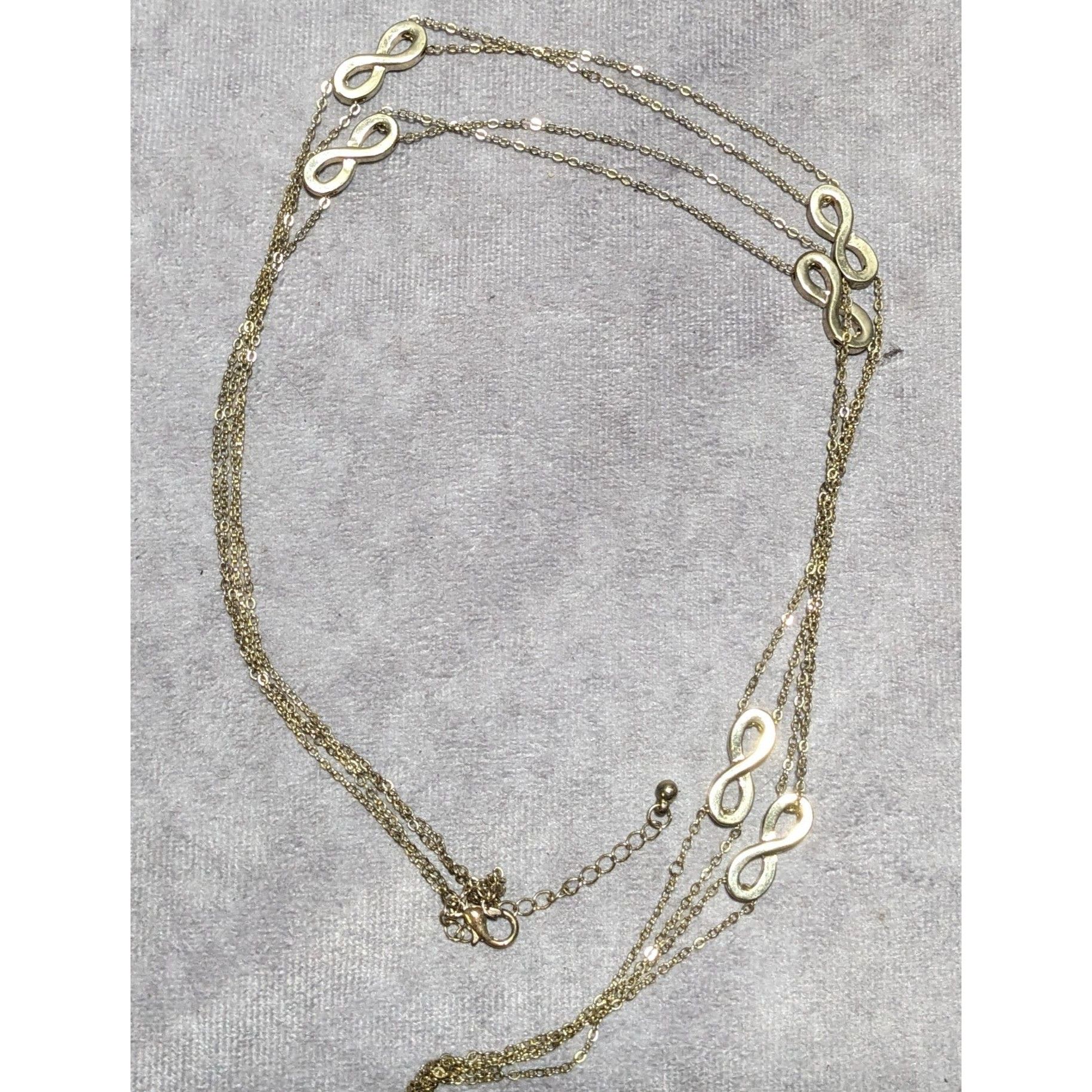 Other Gold Multi-Strand Long Necklace With Infinity Symbol Accents Size ONE SIZE - 10 Thumbnail