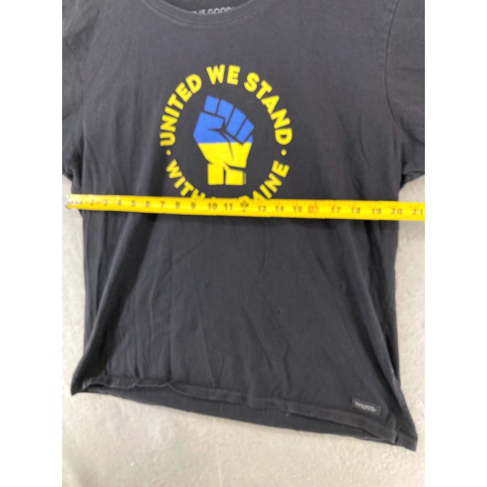 Life is Good Life is Good Womens T-Shirt 2XL Black United We Stand Ukraine Crew Neck Short Sleeve Cotton Jersey Vintage No Size XXL / US 16-18 / IT 52-54 - 2 Thumbnail