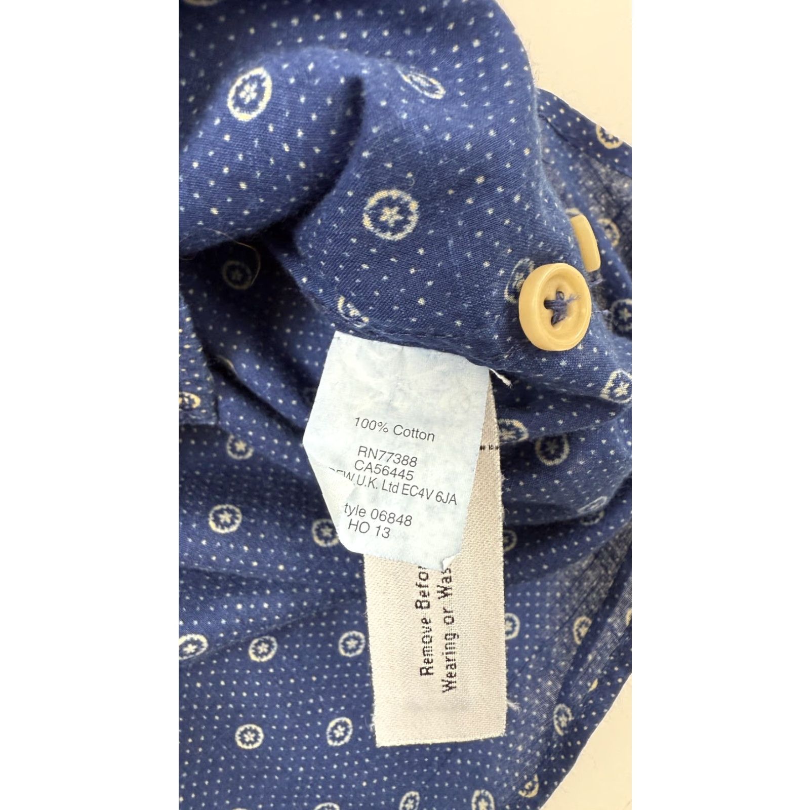 J.Crew J.Crew Men's Shirt Small Blue Slim Fit Long Sleeve Geometric Button-Up Cotton Size US S / EU 44-46 / 1 - 6 Thumbnail