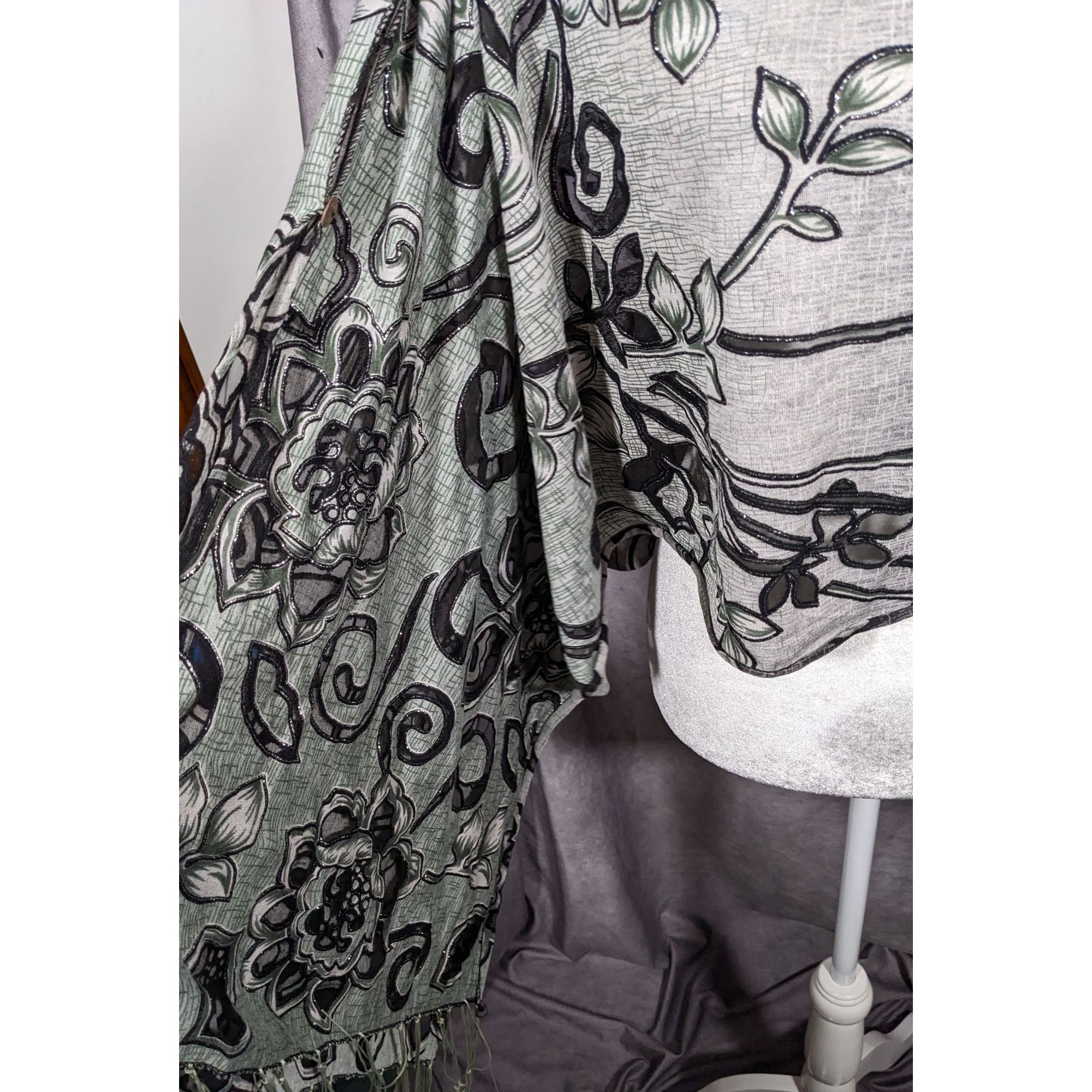 Other Whimsygoth Floral Scroll Burnout Multi-Way Scarf Size ONE SIZE - 7 Thumbnail