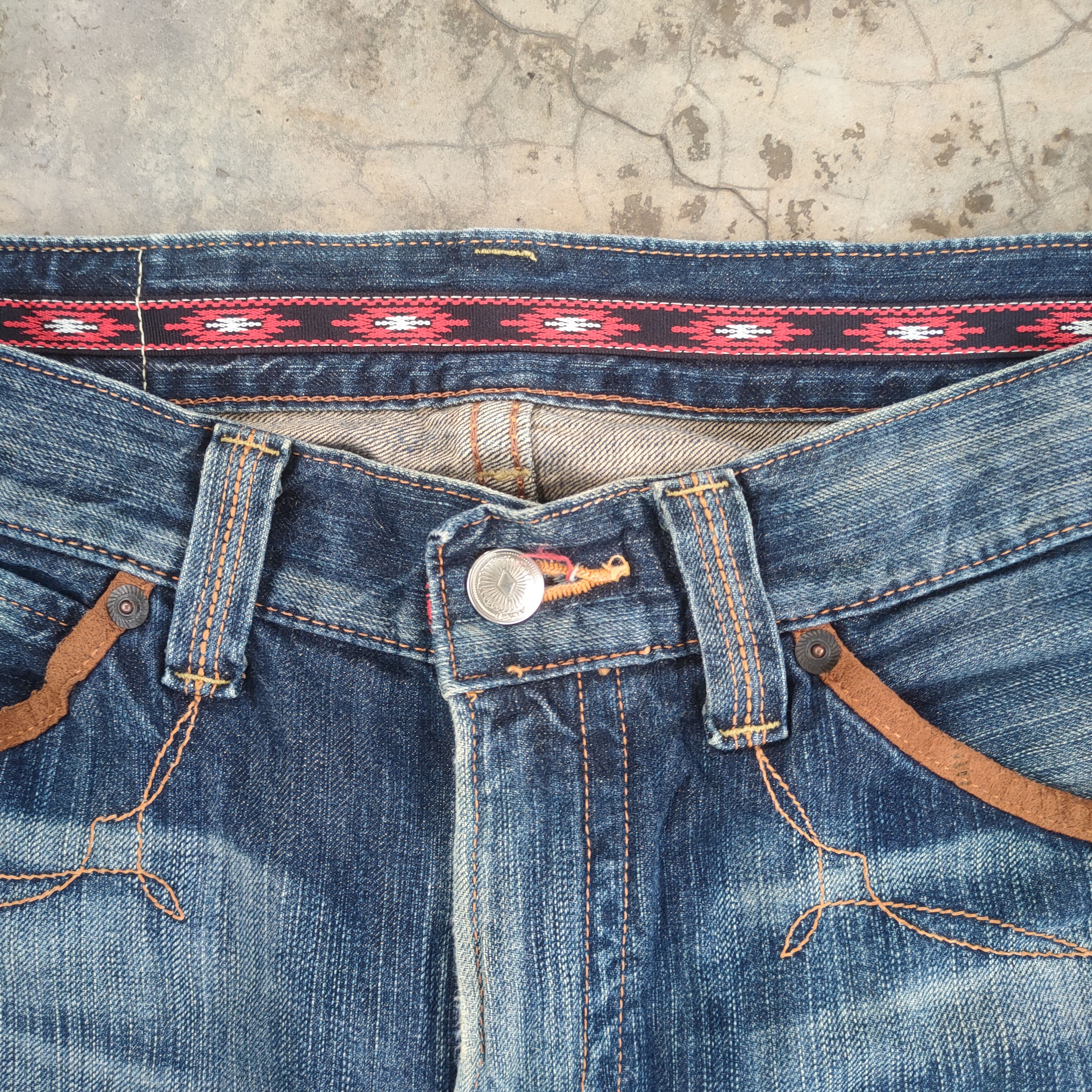 Edwin W36 VINTAGE EDWIN XV MUD WASHED RIPPED JEANS DENIM PANTS Size US 36 / EU 52 - 7 Thumbnail