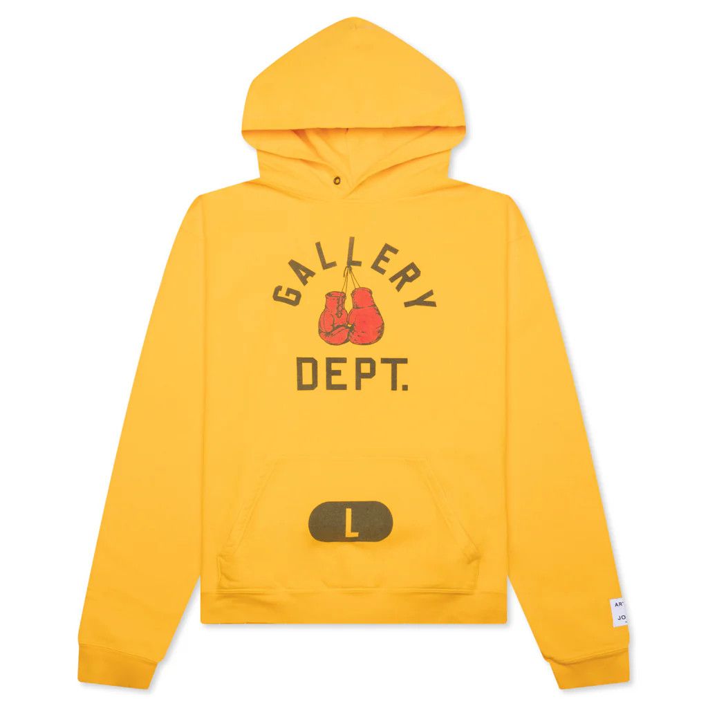 o1mle0725 Boxing Merch Hoodie in Gold Yellow