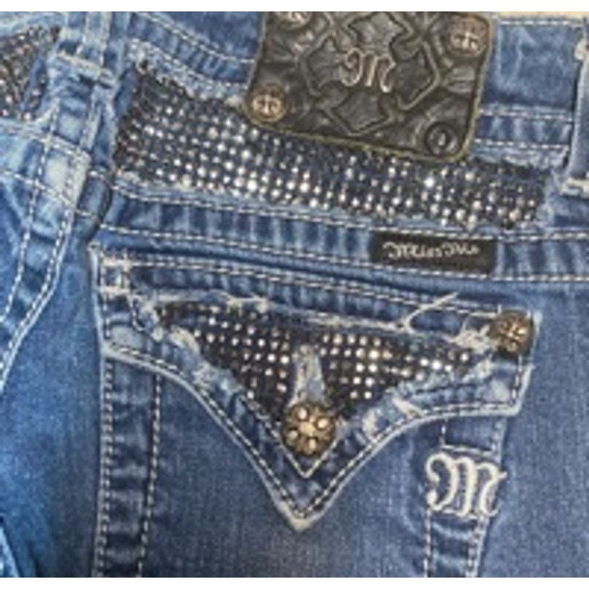Miss Me Y2K Bootcut Skinny Dark Wash Miss Me Jeans Size 28 JP4221RSI Size 28" / US 6 / IT 42 - 7 Thumbnail