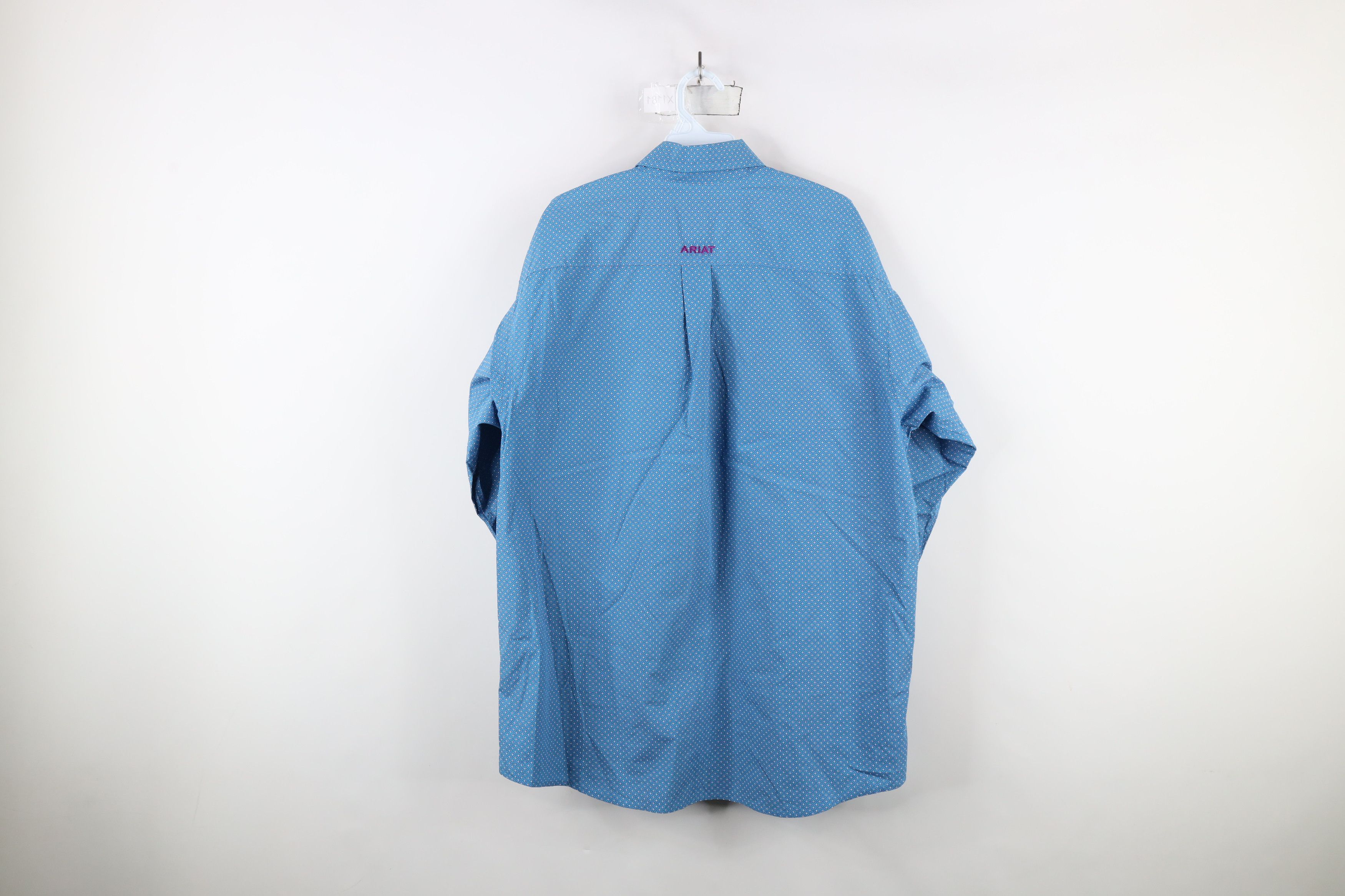 Ariat × Vintage Ariat Geometric Collared Workwear Button Down Shirt Blue Size US L / EU 52-54 / 3 - 12 Thumbnail