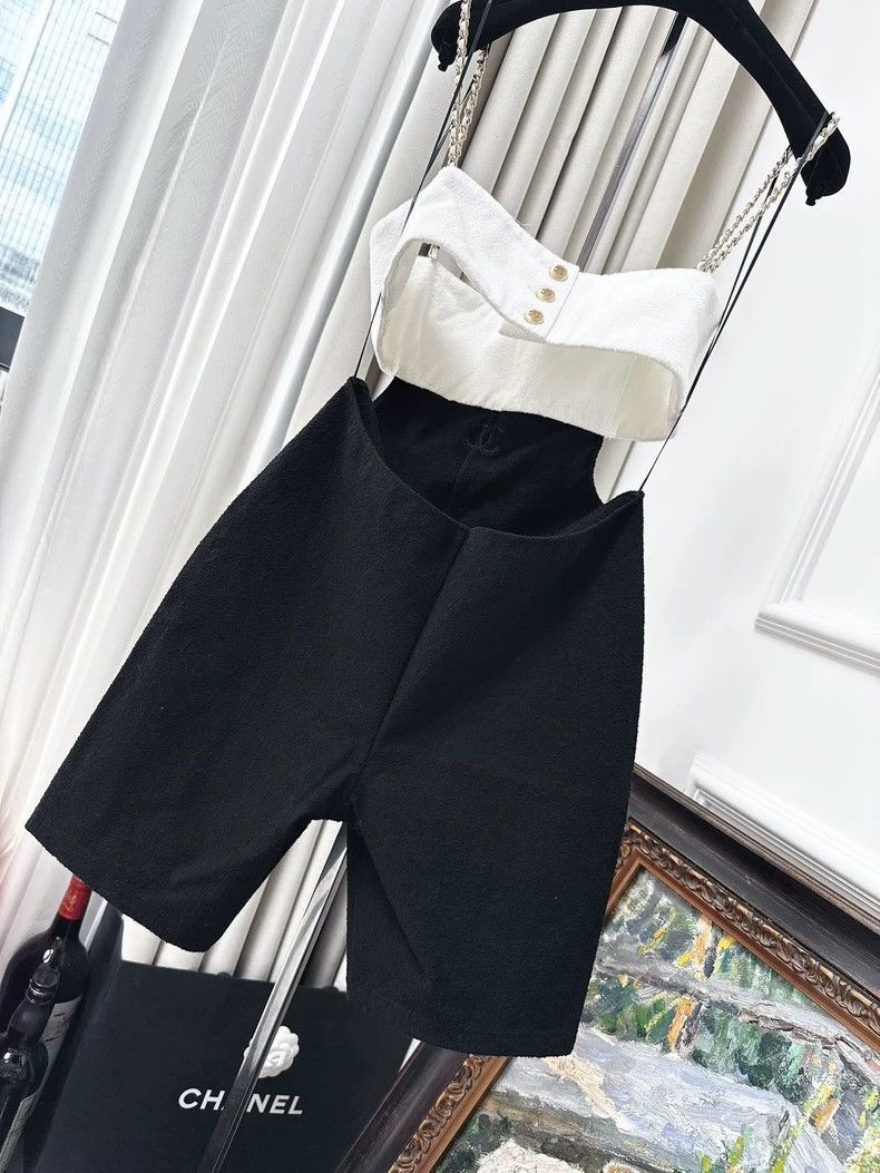 Chanel Chanel Black and White Color Block Chain Shoulder Strap Jum Size 28" / US 6 / IT 42 - 2 Thumbnail