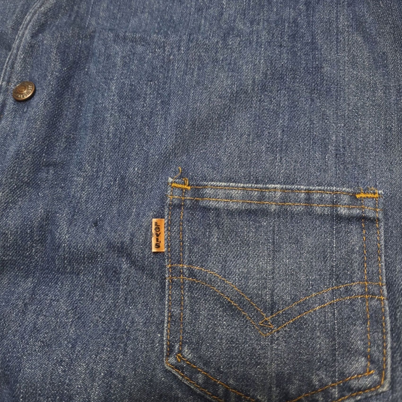 Levi's VINTAGE Levi's Orange Tab Denim Blue Jean Vest 70s 80’s Biker Large USA Shirt Size 36" / US 14 / IT 50 - 7 Thumbnail