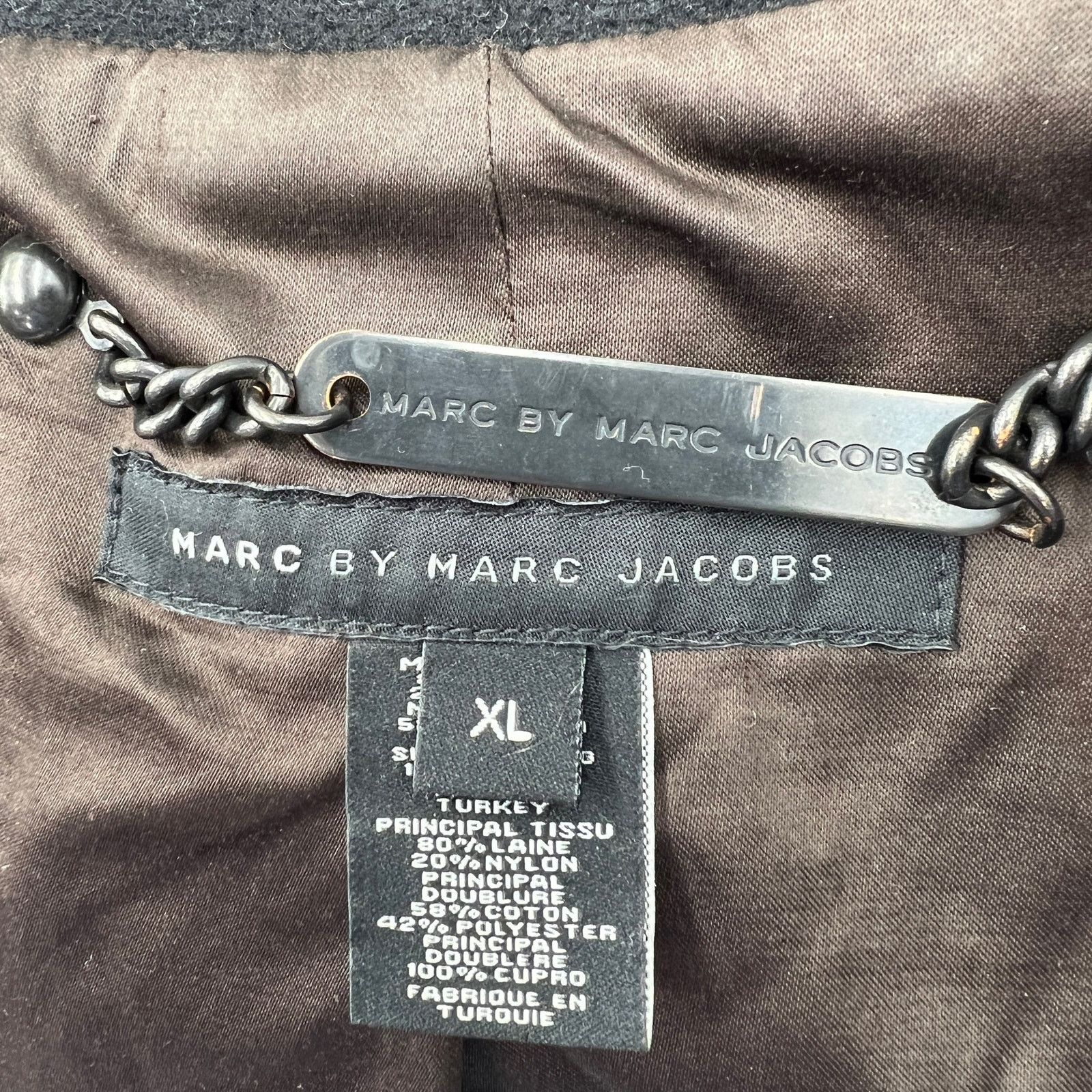 Marc by Marc Jacobs Marc by Marc Jacobs Wool Double Breasted Peacoat Black Size XL / US 12-14 / IT 48-50 - 3 Thumbnail