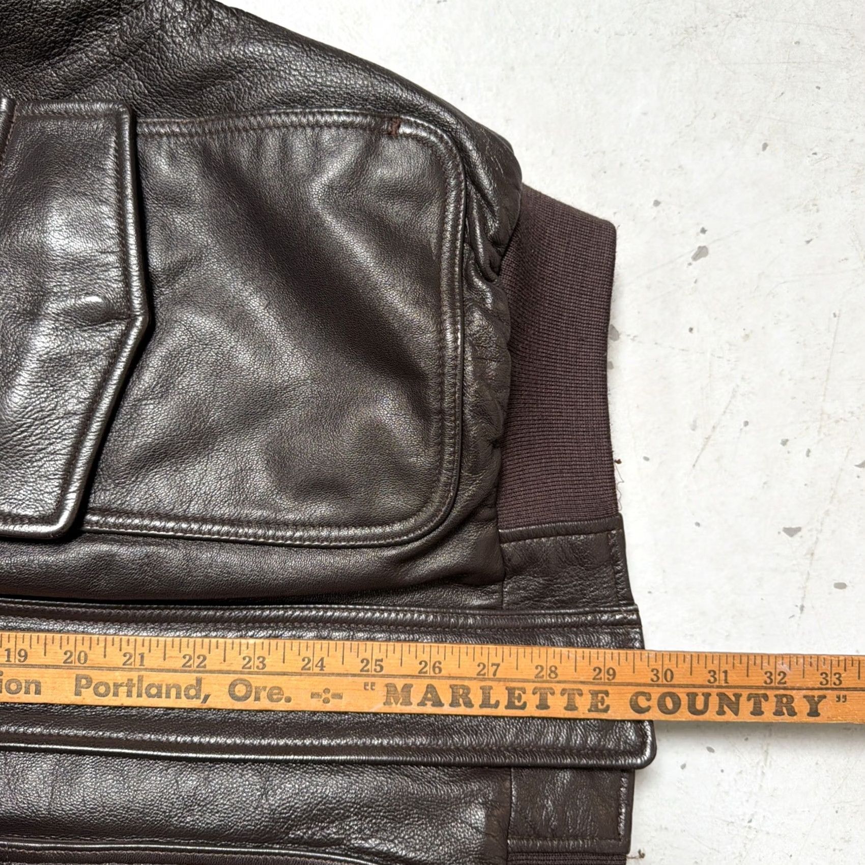 Vintage LL Bean G-1 Goatskin Leather Military Bomber Flight Wool Jacket Made USA L EUC - Brown Size US L / EU 52-54 / 3 - 6 Thumbnail