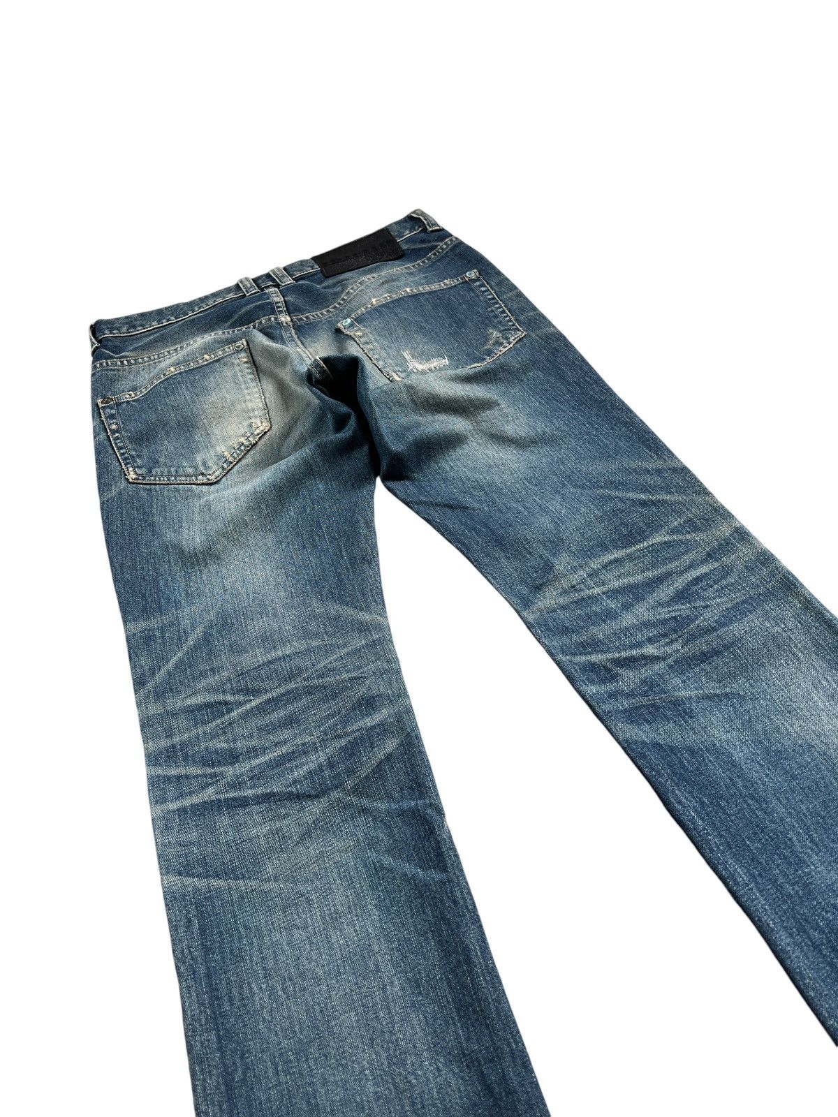 5351 POUR LES HOMMES × Japanese Brand Black Line by 5351 Pour Les Hommes Distressed Slim Denim Size US 32 / EU 48 - 11 Thumbnail
